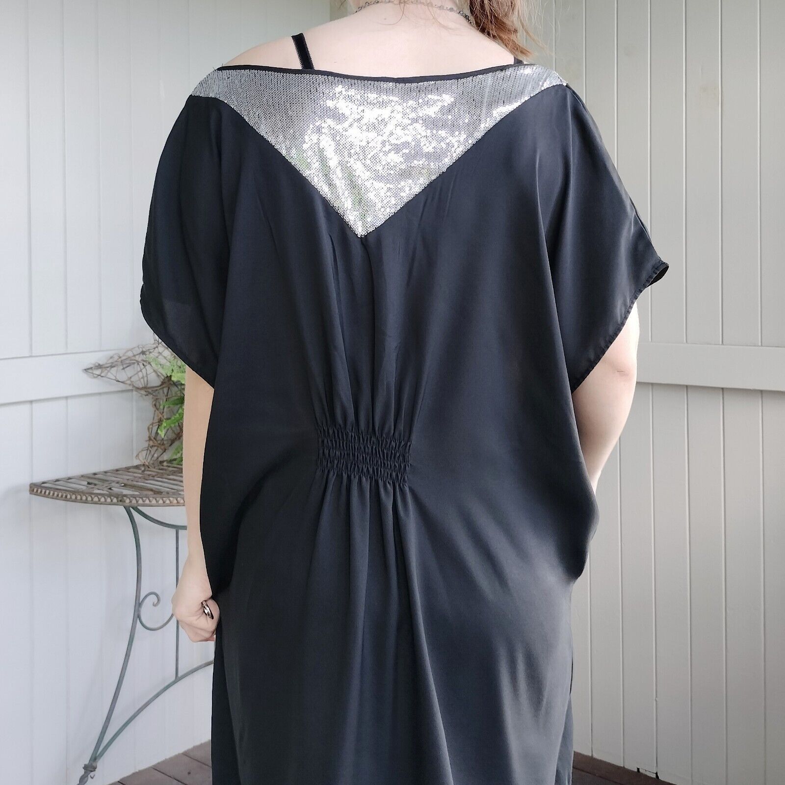 Embellish Autograph Blouse Top Sequin Short Sleeve Satin Embellished Size 3XL / US 20-22 - 6 Thumbnail