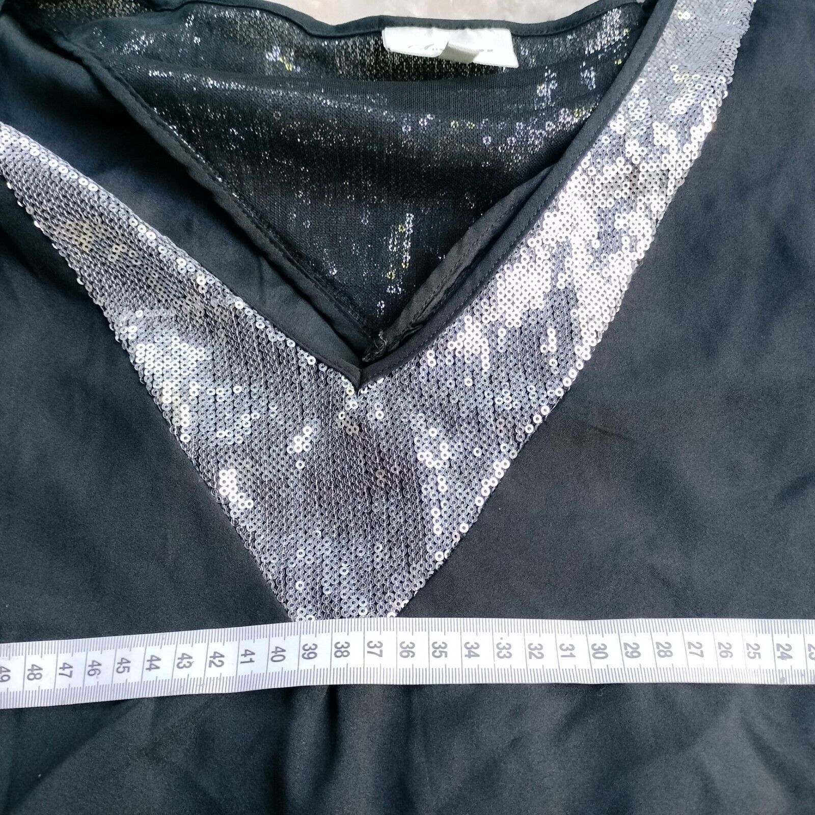 Embellish Autograph Blouse Top Sequin Short Sleeve Satin Embellished Size 3XL / US 20-22 - 9 Thumbnail