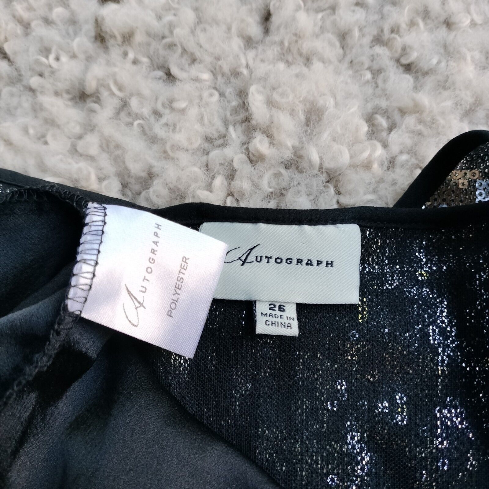 Embellish Autograph Blouse Top Sequin Short Sleeve Satin Embellished Size 3XL / US 20-22 - 8 Thumbnail