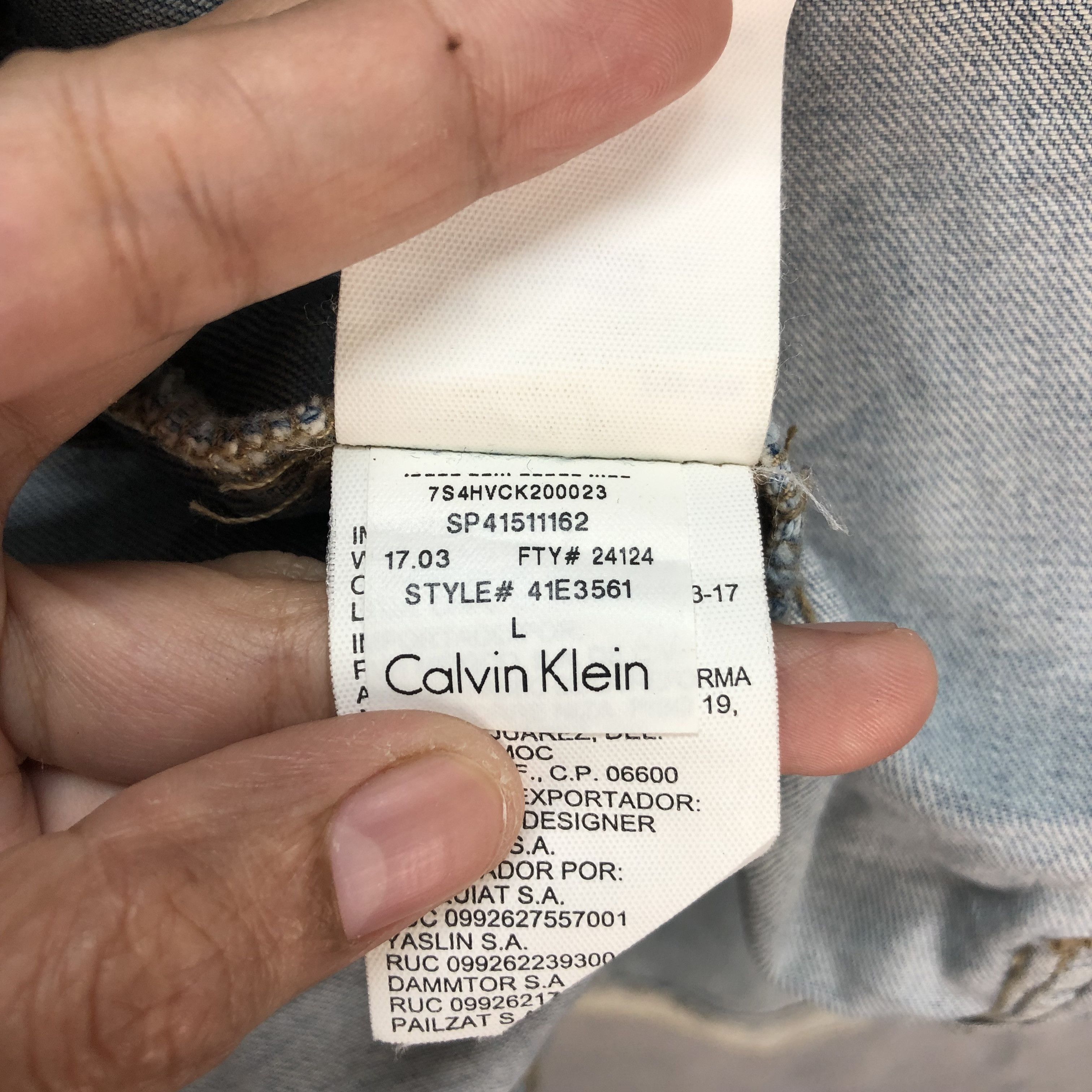 Calvin Klein TRASHED🔥 CK JEANS BIG LOGO LIGHT WASH DENIM JACKET #6497-69 Size US L / EU 52-54 / 3 - 23 Thumbnail