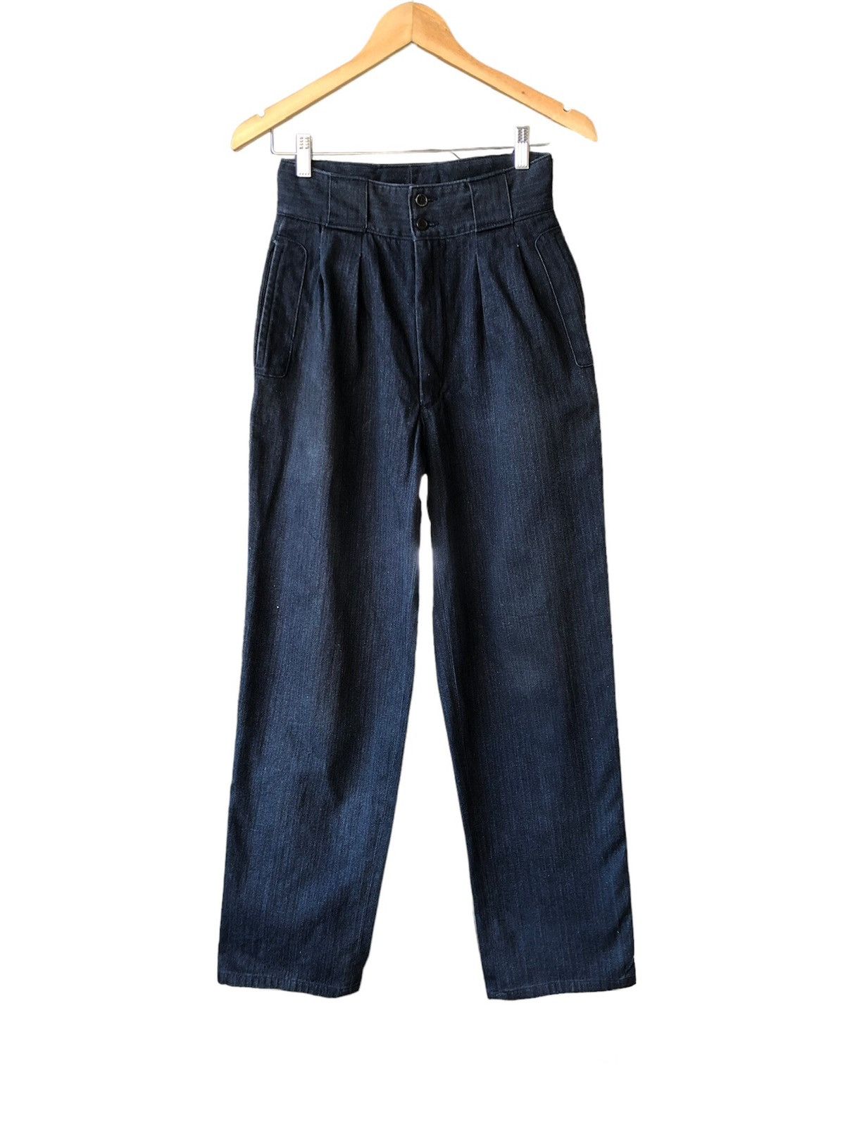 image of Indigo x Vintage Tokio By Domon Sashiko Loose Fit Denim in Blue, Women's (Size 26)