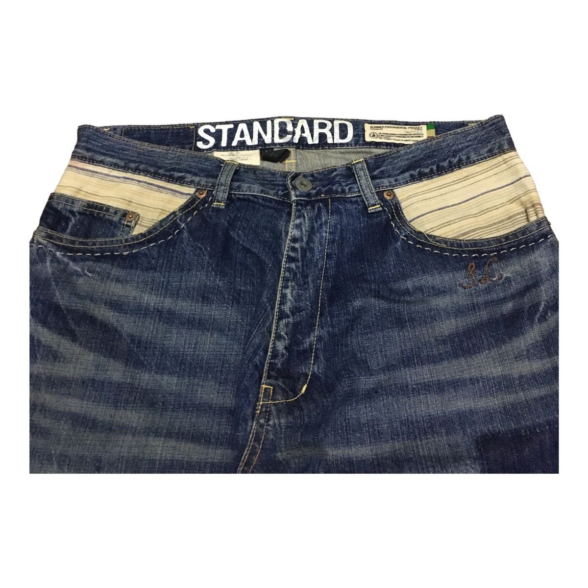 If Six Was Nine × Japanese Brand Rare Vintage Japanese Brand Scanner Distressed Jeans 1990s Size US 33 - 3 Thumbnail
