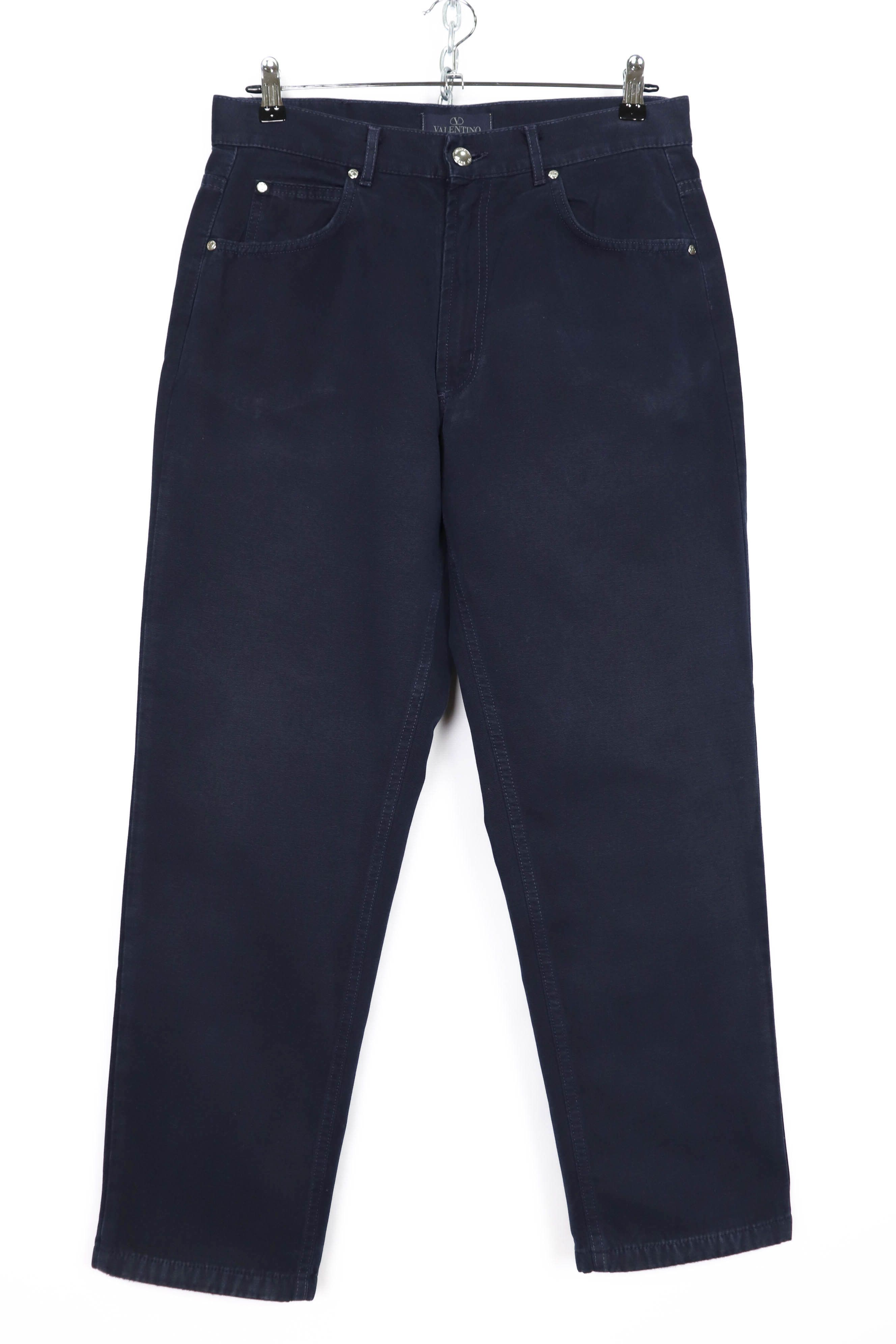 Valentino Valentino Vintage 90s Dark Navy Cotton Jeans Pants Size US 31 - 1 Thumbnail