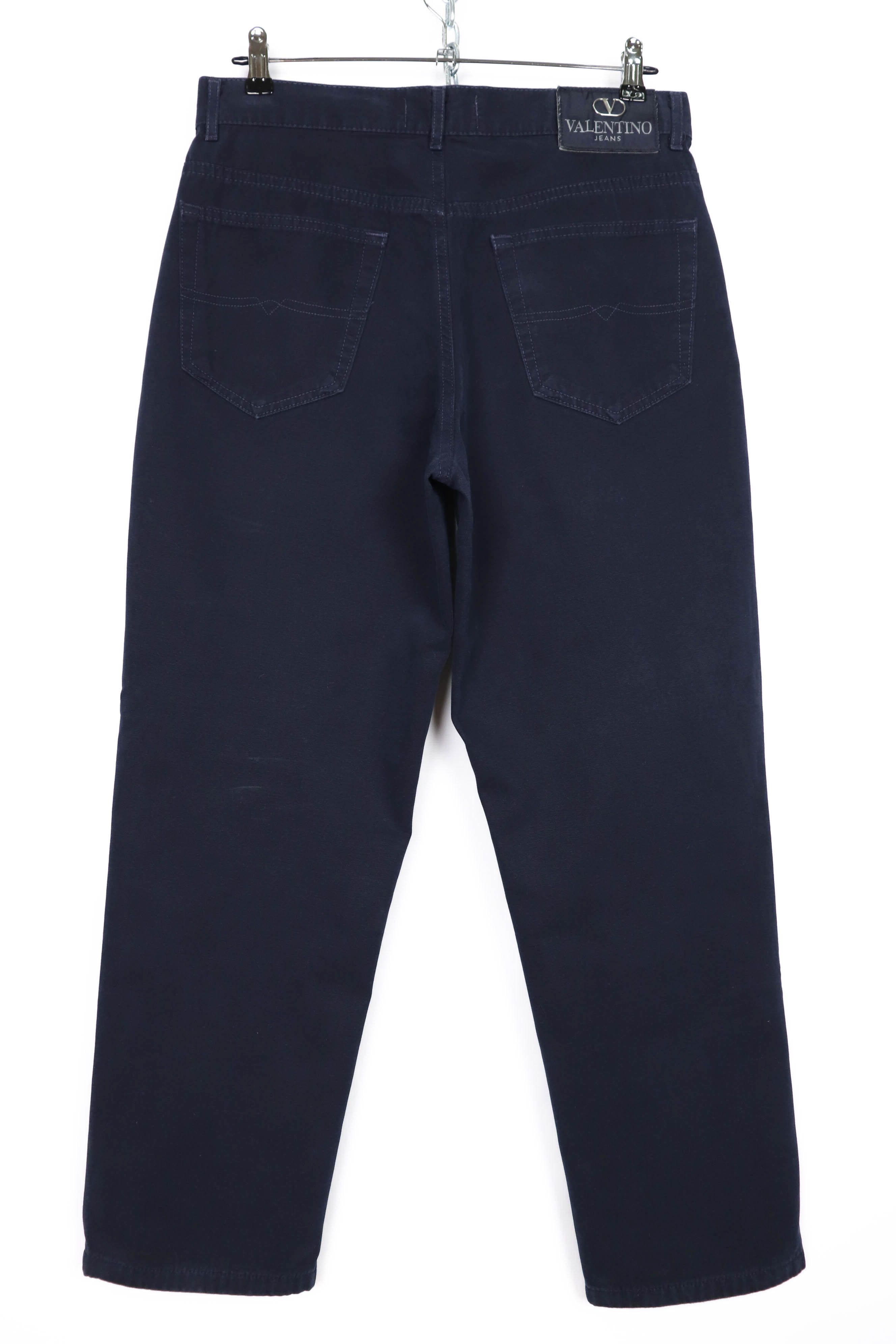 Valentino Valentino Vintage 90s Dark Navy Cotton Jeans Pants Size US 31 - 2 Thumbnail
