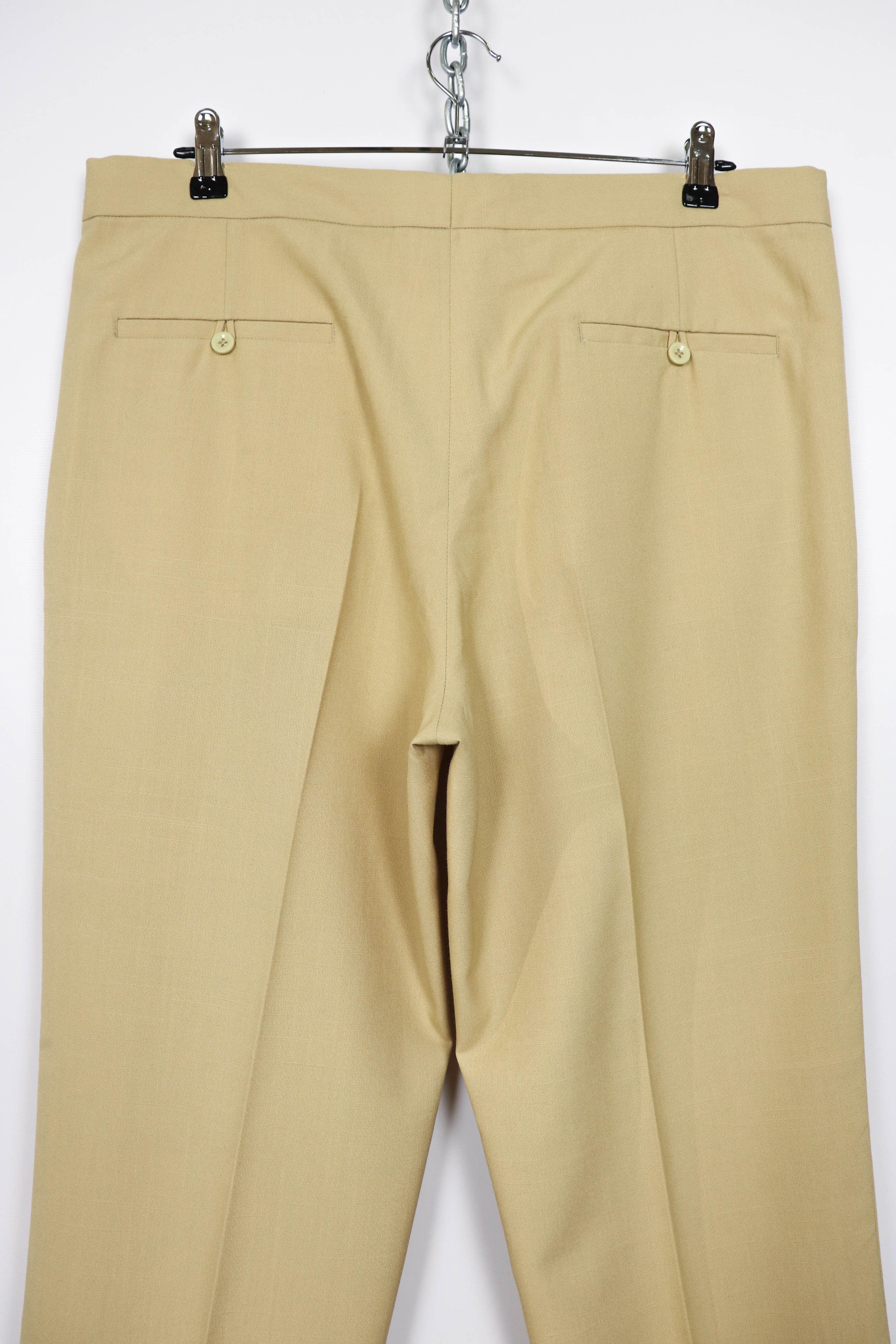 Other Noname Beige Tan Linen Cotton Blend Summer Trousers Pants Size US 34 / EU 50 - 5 Thumbnail
