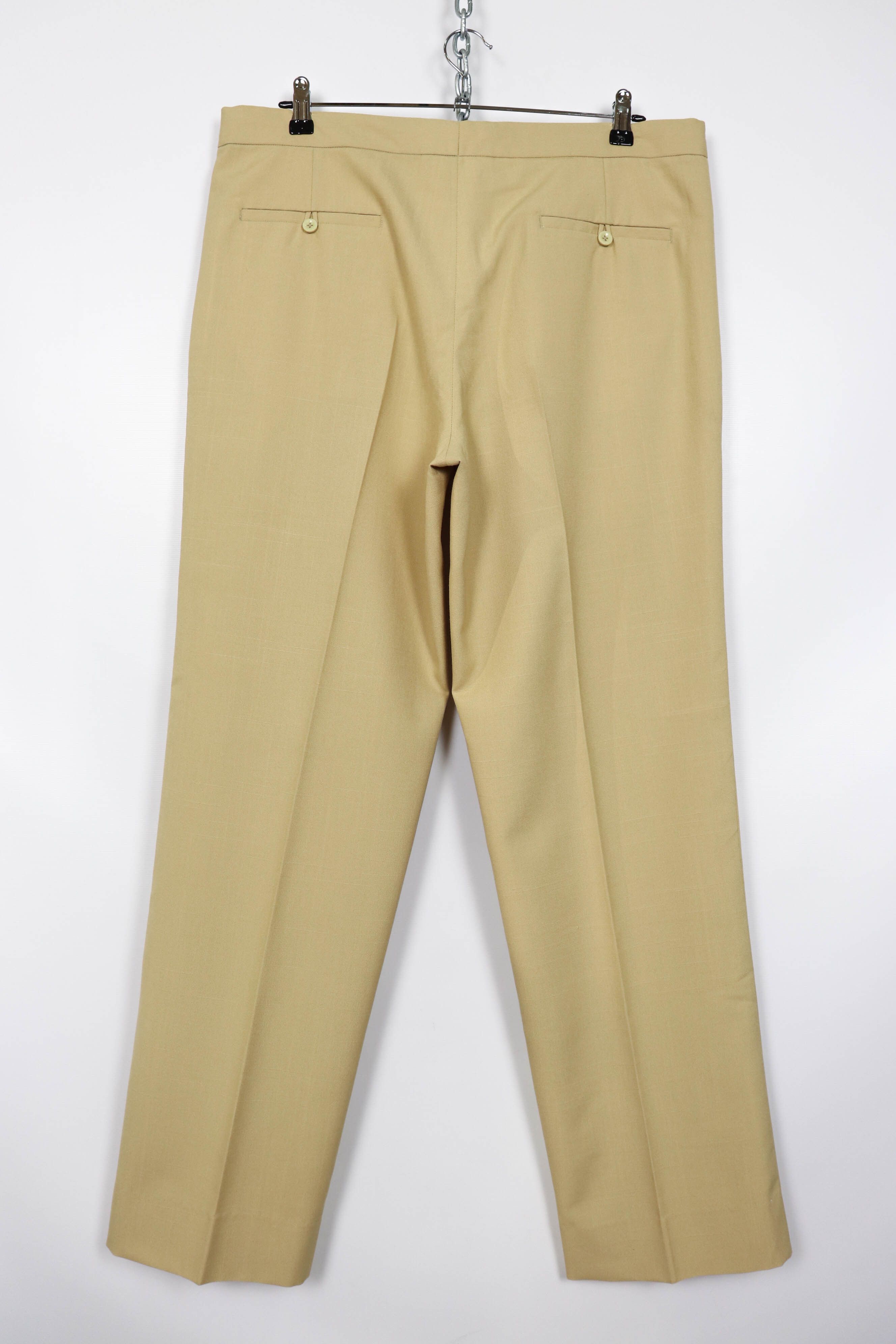 Other Noname Beige Tan Linen Cotton Blend Summer Trousers Pants Size US 34 / EU 50 - 2 Thumbnail