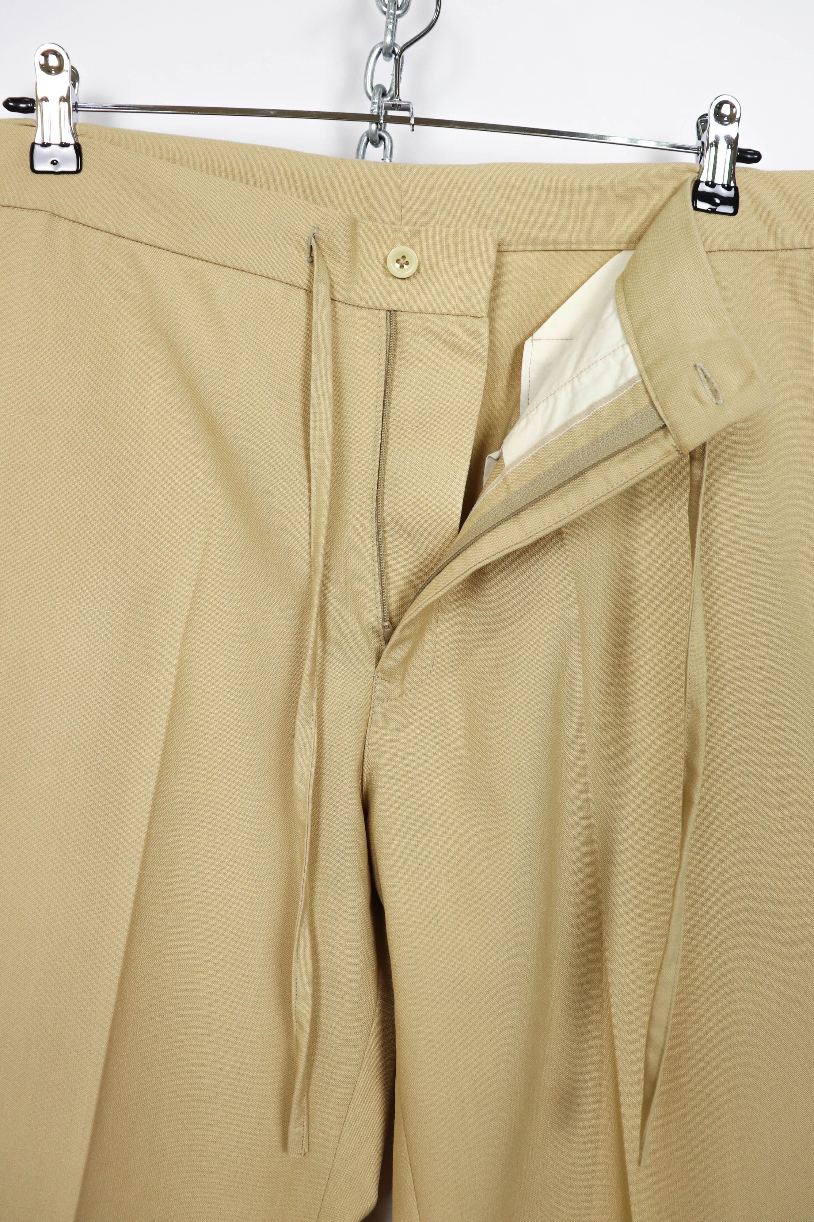 Other Noname Beige Tan Linen Cotton Blend Summer Trousers Pants Size US 34 / EU 50 - 7 Thumbnail