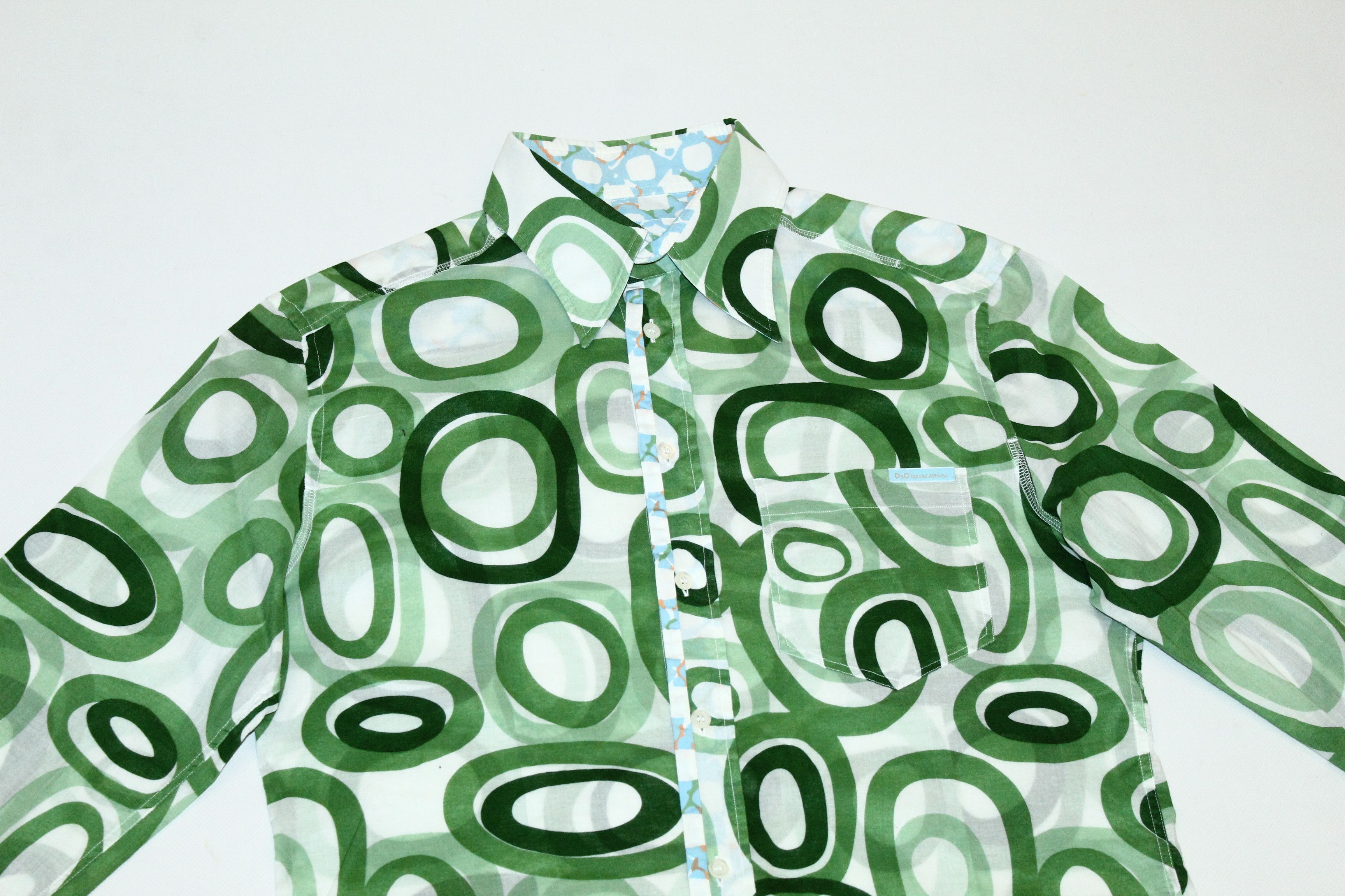Dolce & Gabbana Dolce & Gabbana Poplin Slim Fit Abstract Art Coctail Shirt Size US M / EU 48-50 / 2 - 6 Thumbnail