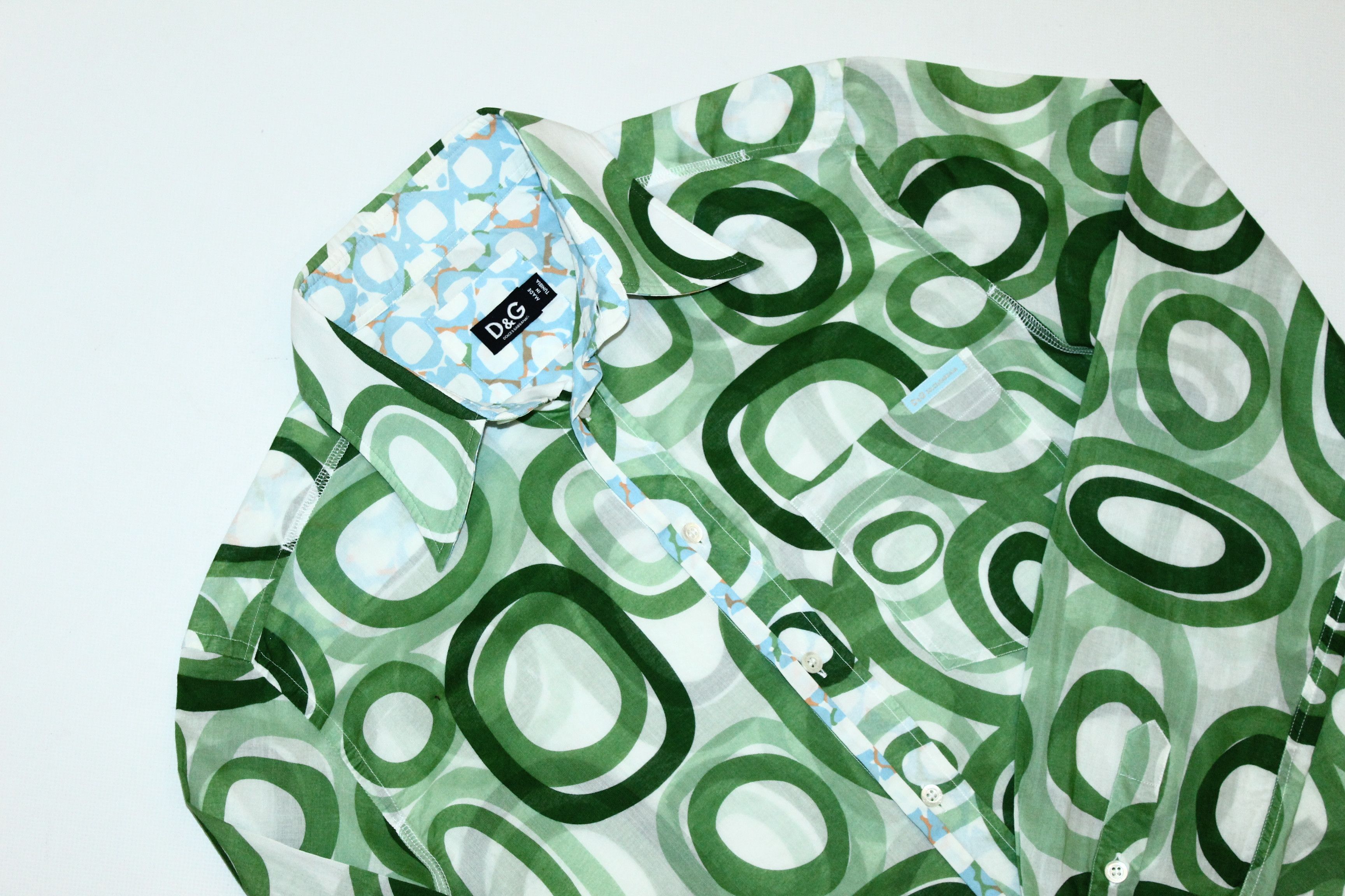 Dolce & Gabbana Dolce & Gabbana Poplin Slim Fit Abstract Art Coctail Shirt Size US M / EU 48-50 / 2 - 2 Thumbnail