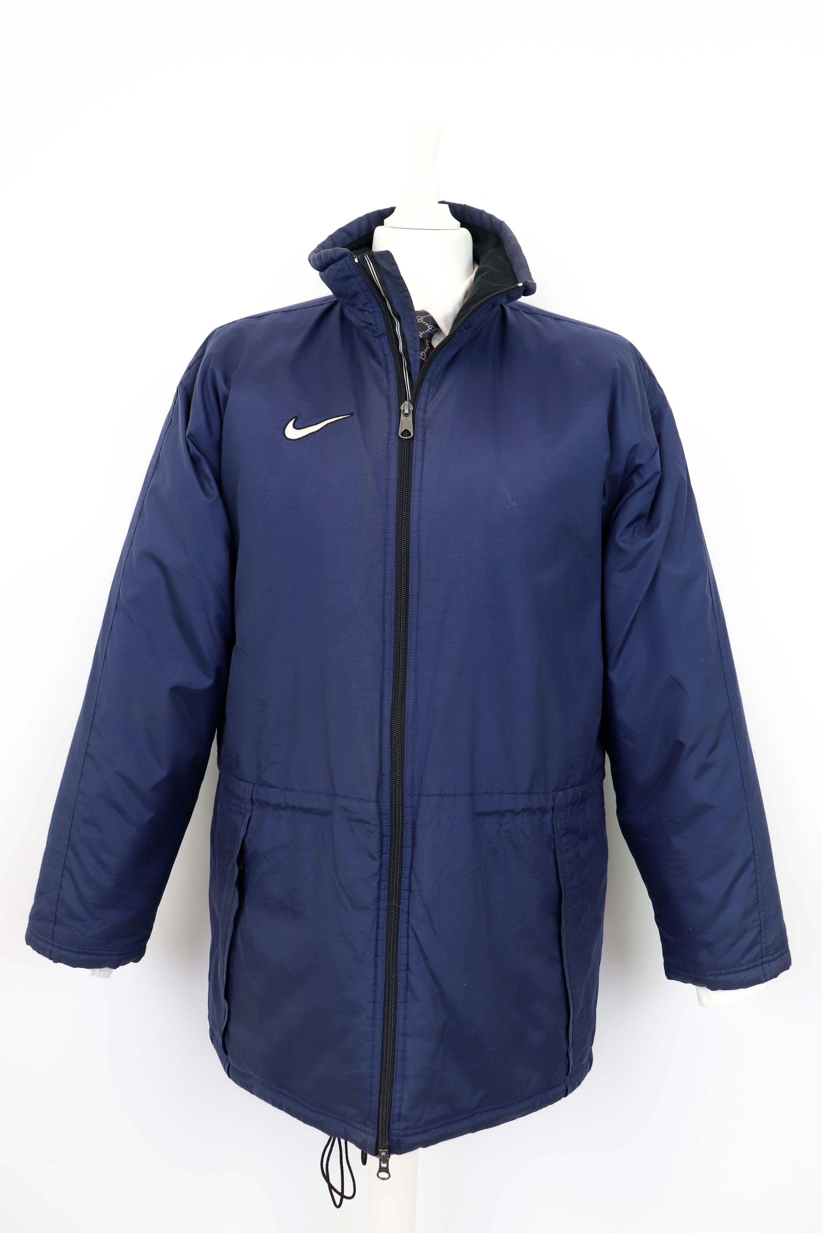 Nike Nike Team Vintage 90s Navy Blue Insulated Nylon Zip Jacket Size US S / EU 44-46 / 1 - 1 Thumbnail