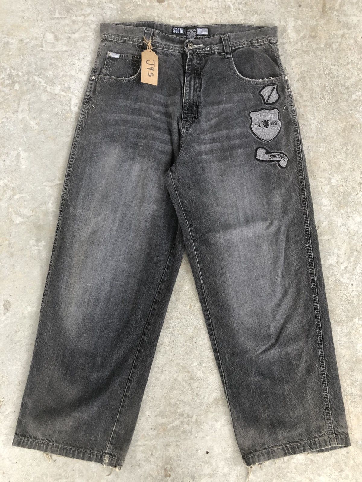 Southpole embroidered jeans baggy jeans hip hop