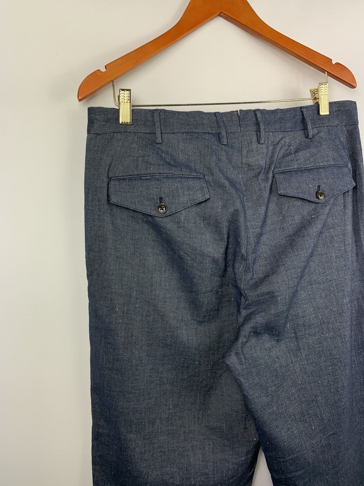 PT Torino PT01 men’s cotton linen carrot fit suit pants size 50 blue Size 40R - 3 Thumbnail