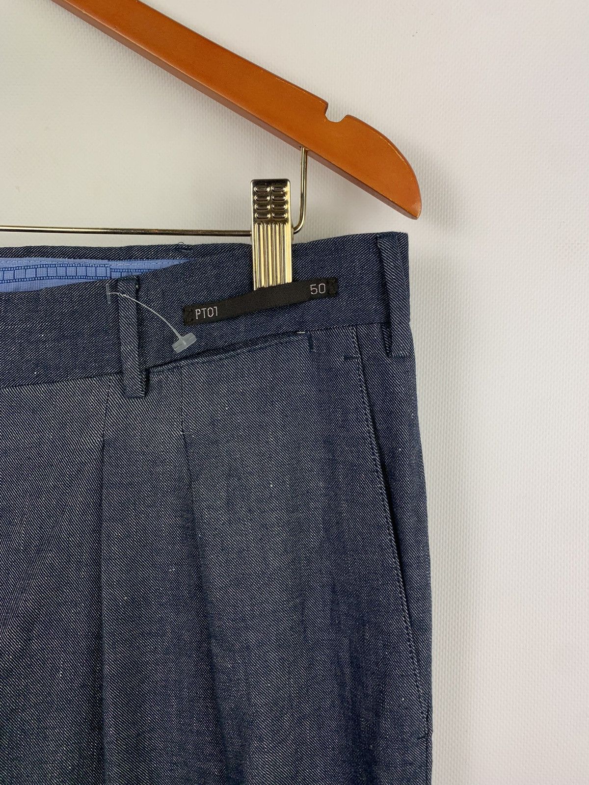 PT Torino PT01 men’s cotton linen carrot fit suit pants size 50 blue Size 40R - 7 Thumbnail