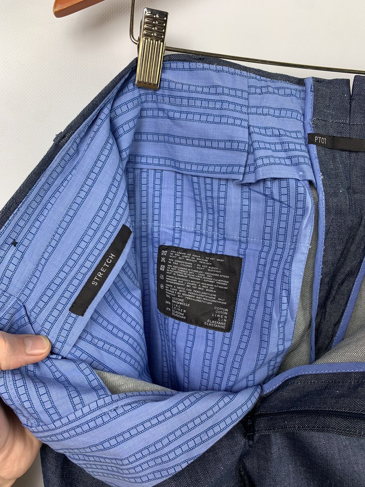PT Torino PT01 men’s cotton linen carrot fit suit pants size 50 blue Size 40R - 10 Thumbnail