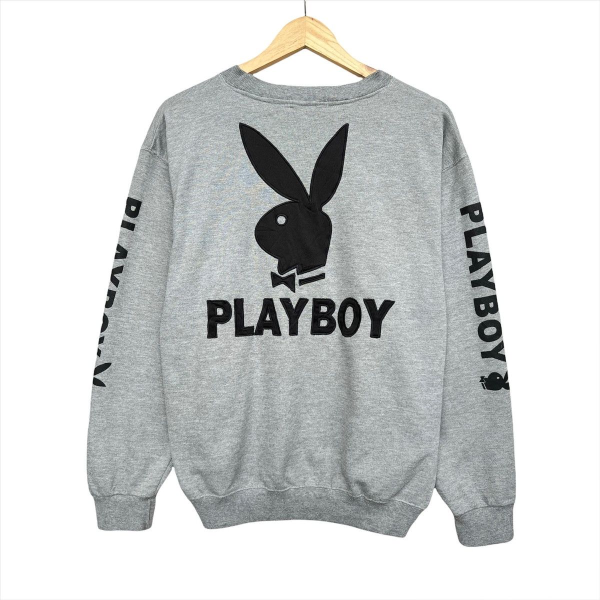 Vintage Playboy Big Logo Grey Sweatshirt Large