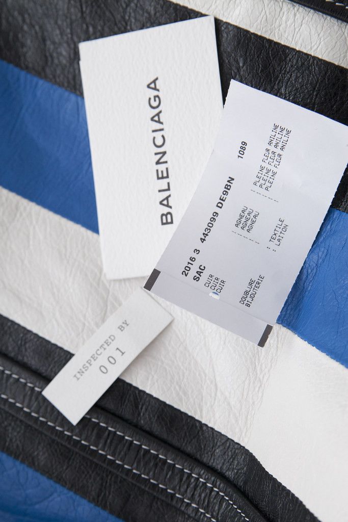 Balenciaga AW16 XL blue Bazar leather bag Grailed