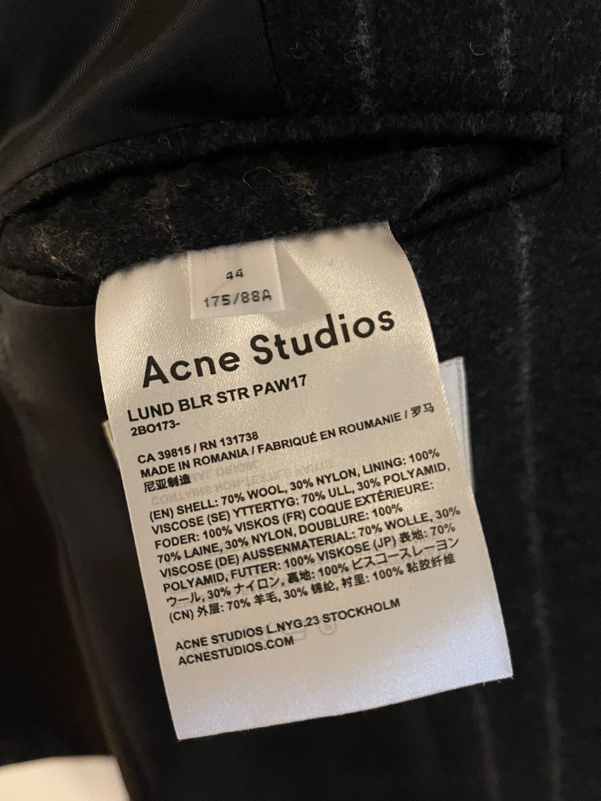 Acne Studios NWT Lund Blazer 44 Size 34R - 4 Thumbnail