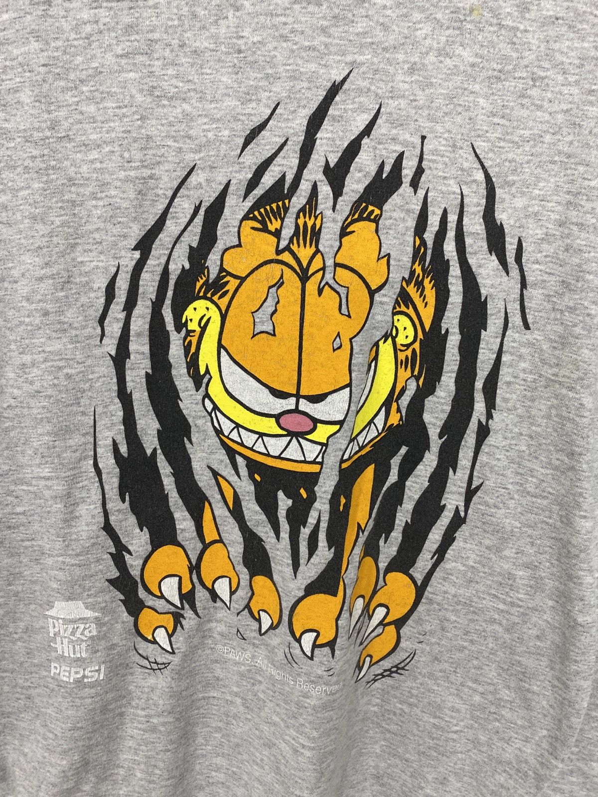 Pepsi 90s Vintage Garfield x Pepsi x Pizza Hut T-Shirt In Grey Size US L / EU 52-54 / 3 - 2 Thumbnail