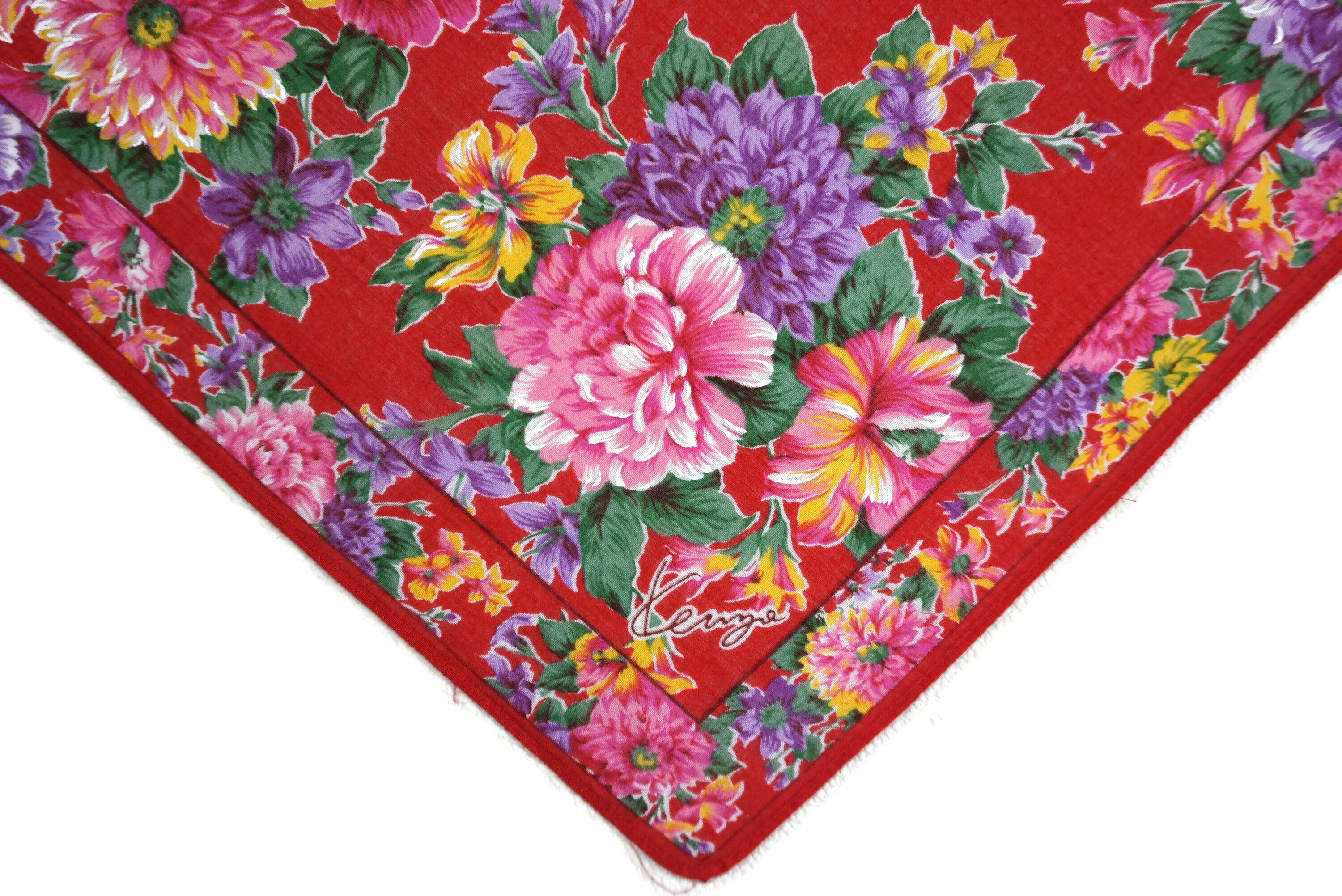 Kenzo Kenzo Hanky Red Motif Floral Print Kerchief Size ONE SIZE - 1 Preview