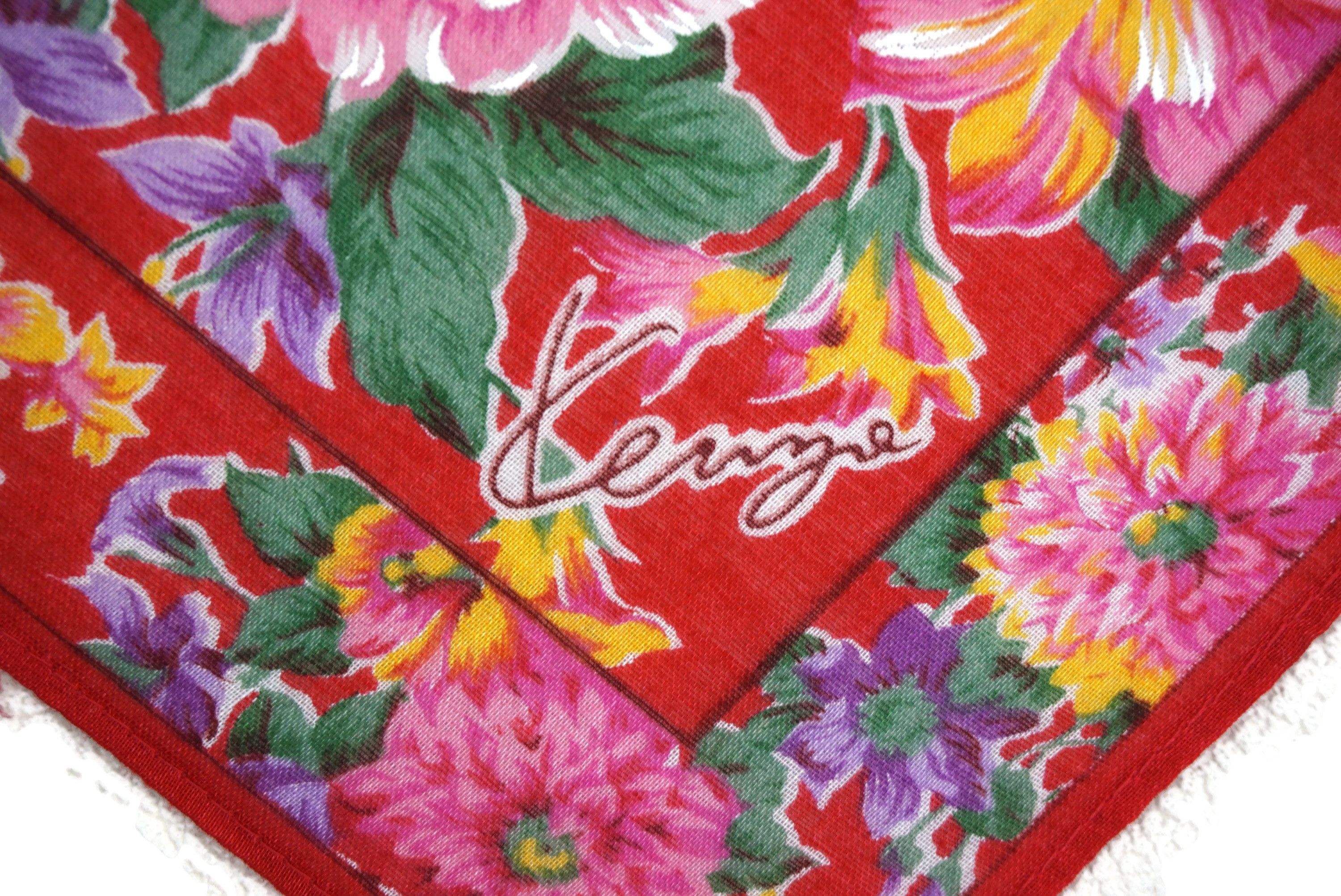 Kenzo Kenzo Hanky Red Motif Floral Print Kerchief Size ONE SIZE - 8 Thumbnail