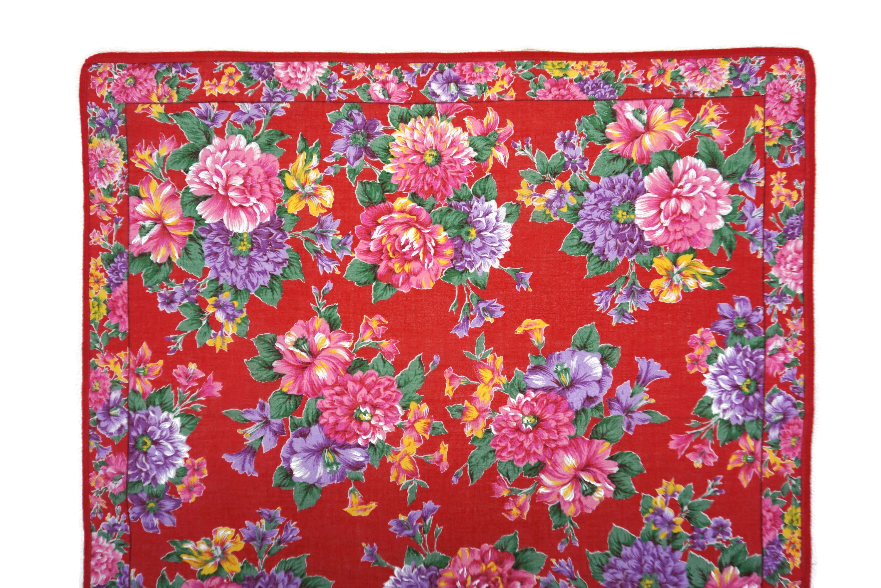 Kenzo Kenzo Hanky Red Motif Floral Print Kerchief Size ONE SIZE - 4 Thumbnail