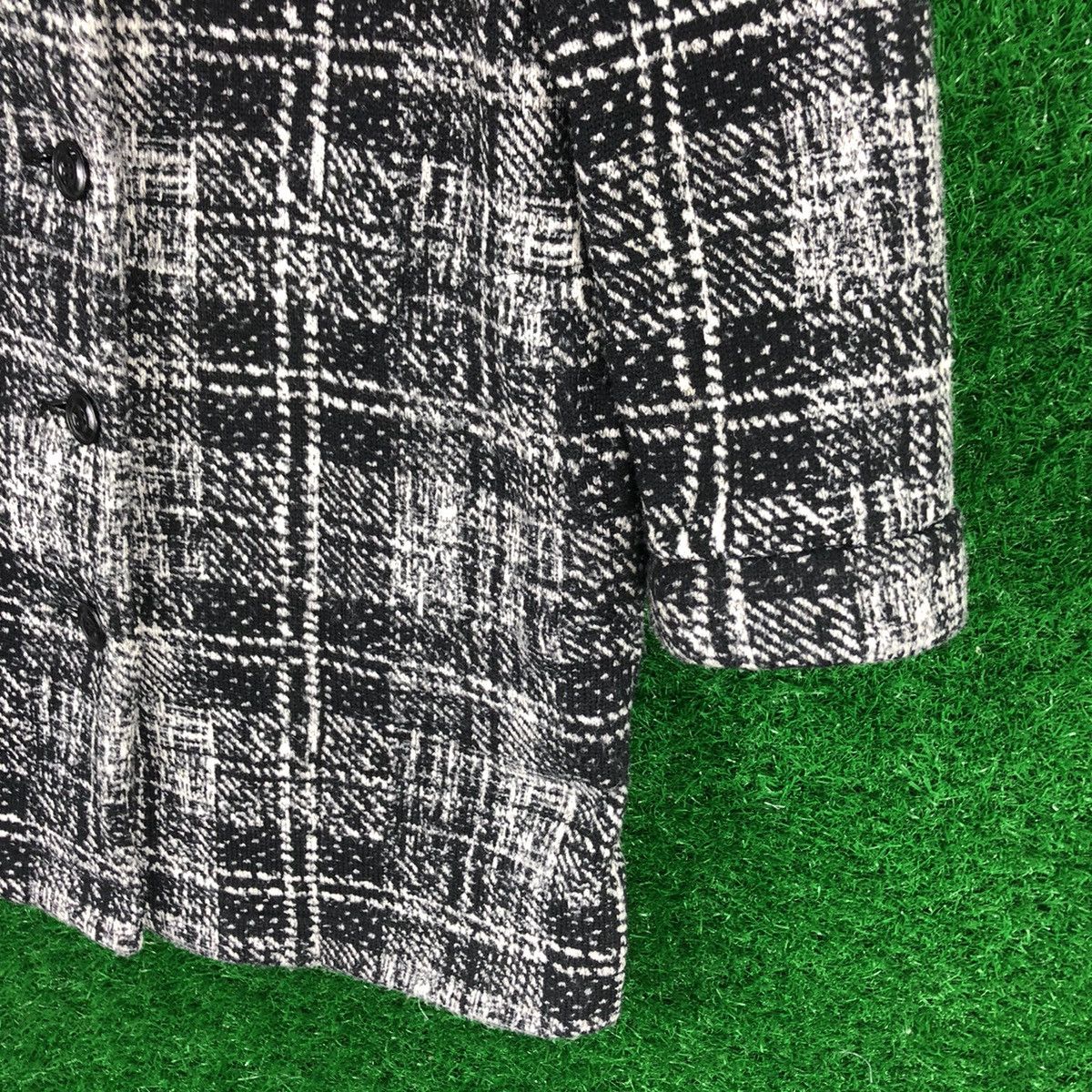 Japanese Brand Vintage Knit Long Coat Single Breasted by Ceci Ou Cela Size S / US 4 / IT 40 - 3 Thumbnail