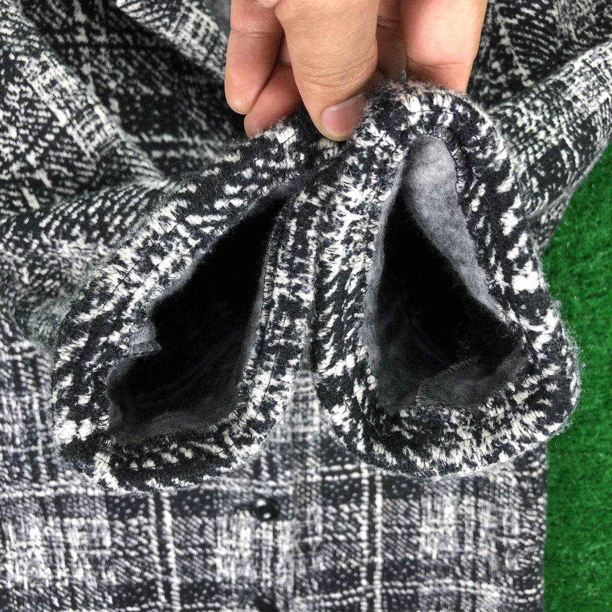Japanese Brand Vintage Knit Long Coat Single Breasted by Ceci Ou Cela Size S / US 4 / IT 40 - 8 Thumbnail