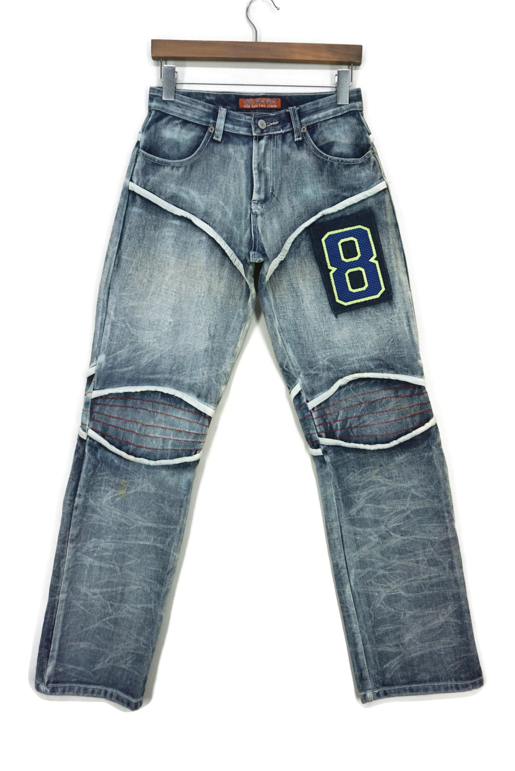 image of Rockers x Workers Patchwork Jeans Guwawa Articulate Knee Regular Fit Pants in Blue, Women's (Size 2