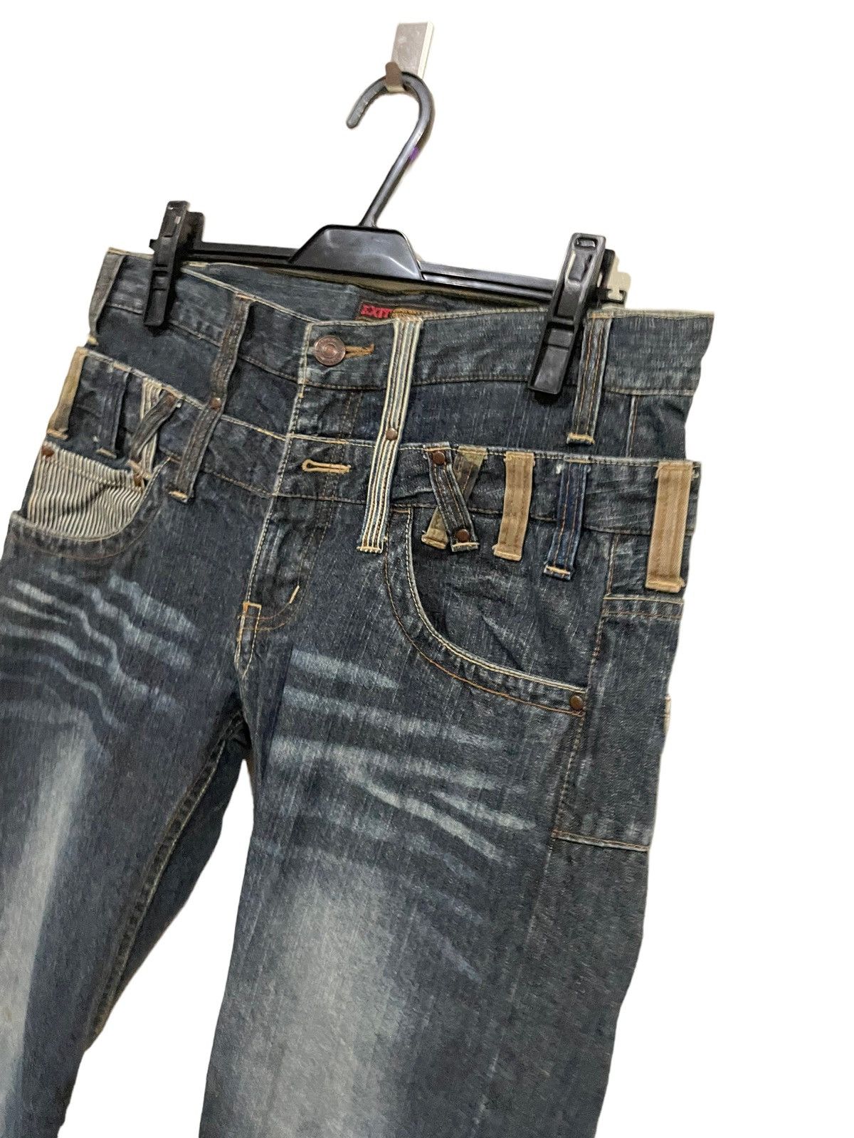 Japanese Brand 🔥Japanese Shinjuku Street Fashion Double Waist Exit Jeans Size US 32 / EU 48 - 11 Thumbnail