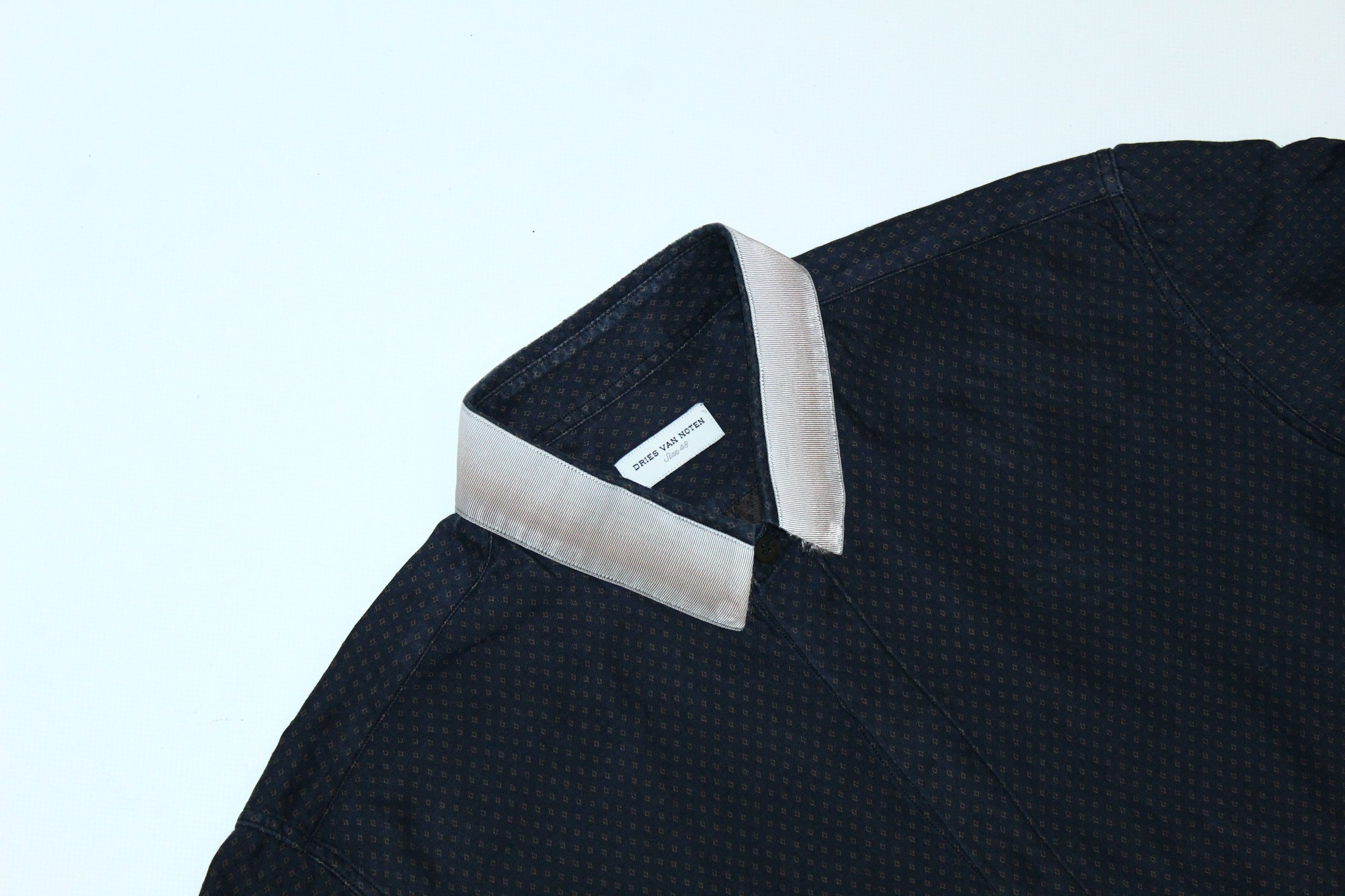 Dries Van Noten Dries Van Noten Indigo Dyed Textured Shirt Gradient Colar Size US M / EU 48-50 / 2 - 2 Thumbnail