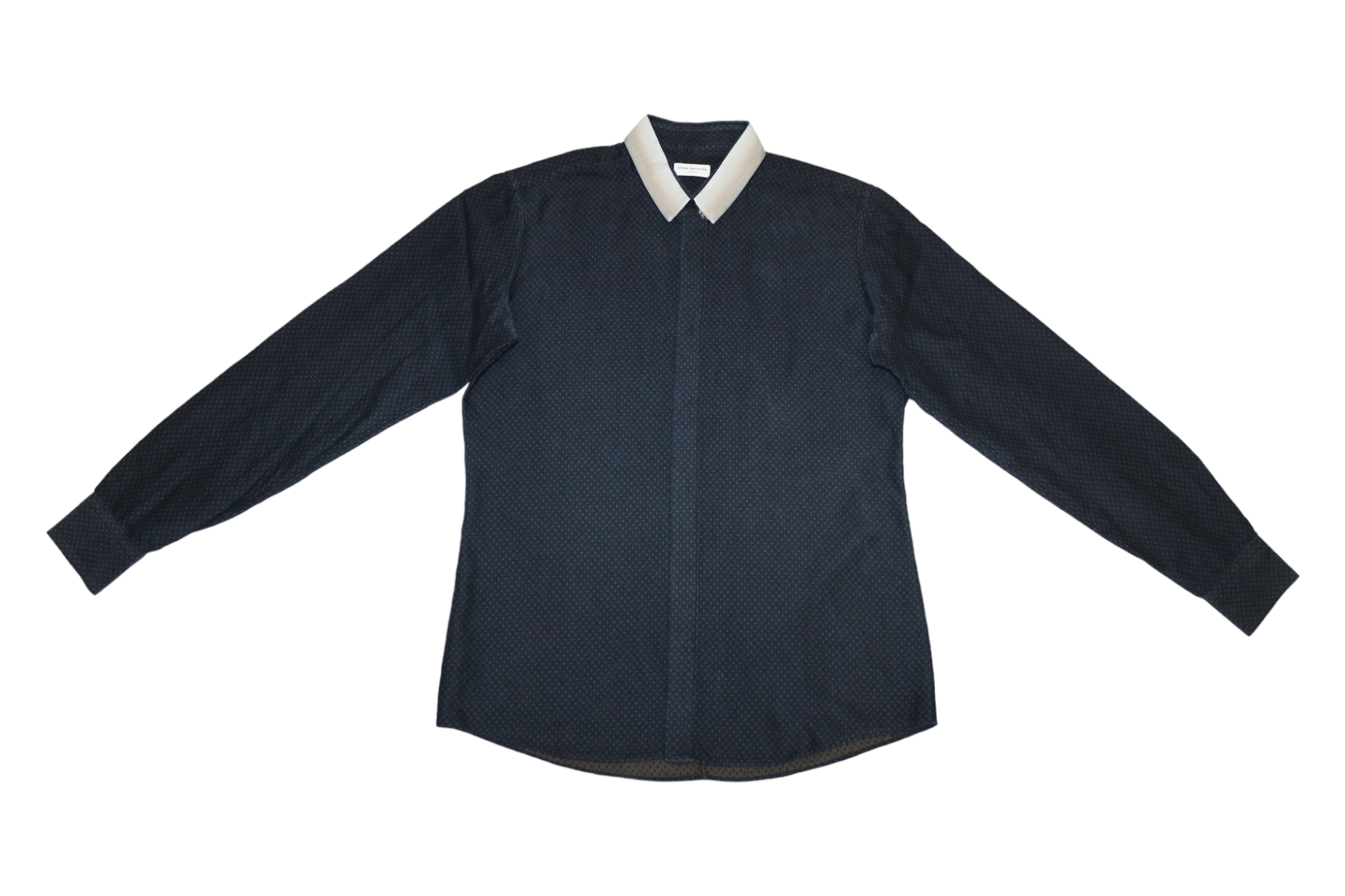 Dries Van Noten Dries Van Noten Indigo Dyed Textured Shirt Gradient Colar Size US M / EU 48-50 / 2 - 4 Thumbnail