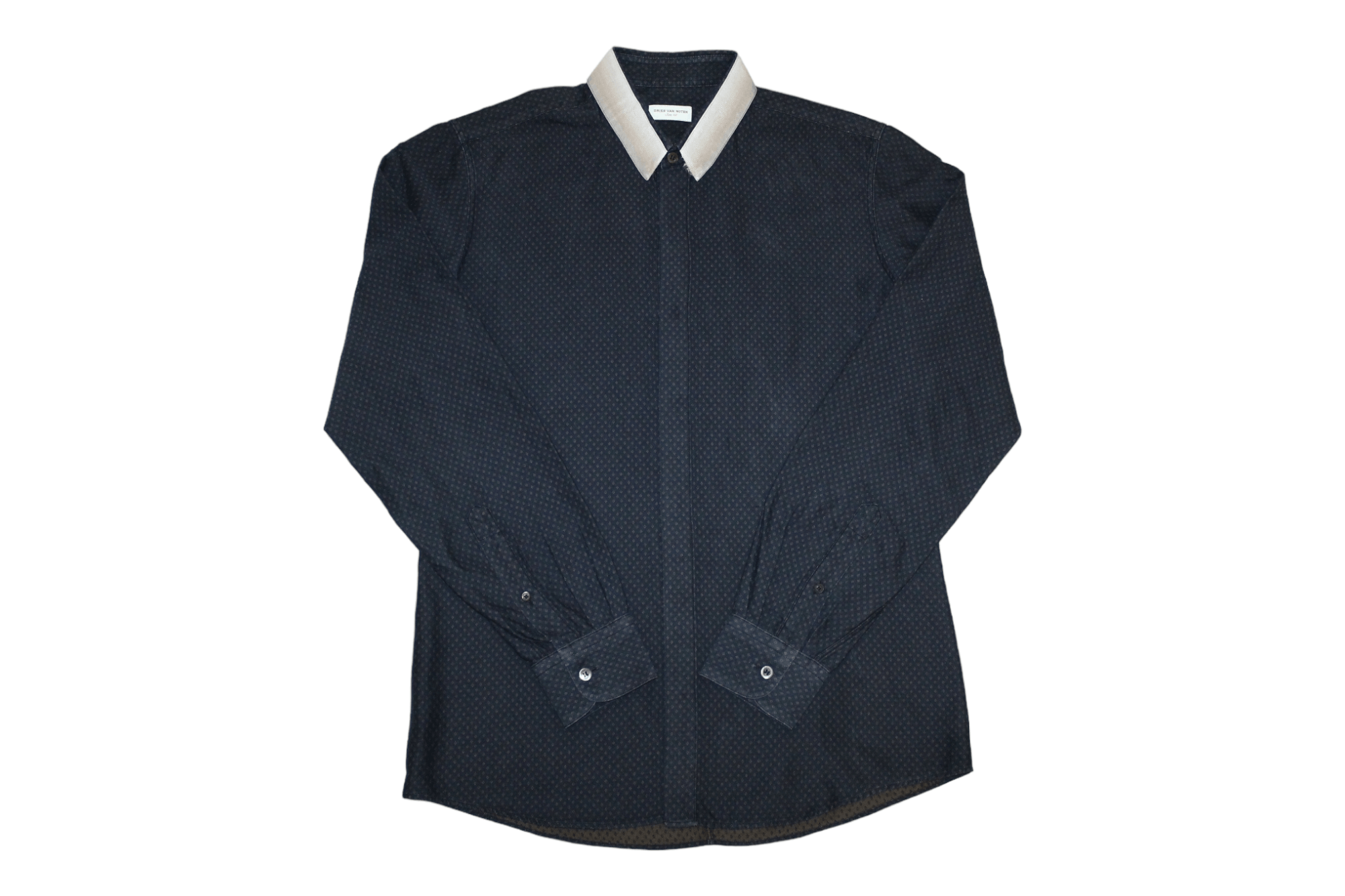 Dries Van Noten Dries Van Noten Indigo Dyed Textured Shirt Gradient Colar Size US M / EU 48-50 / 2 - 7 Thumbnail