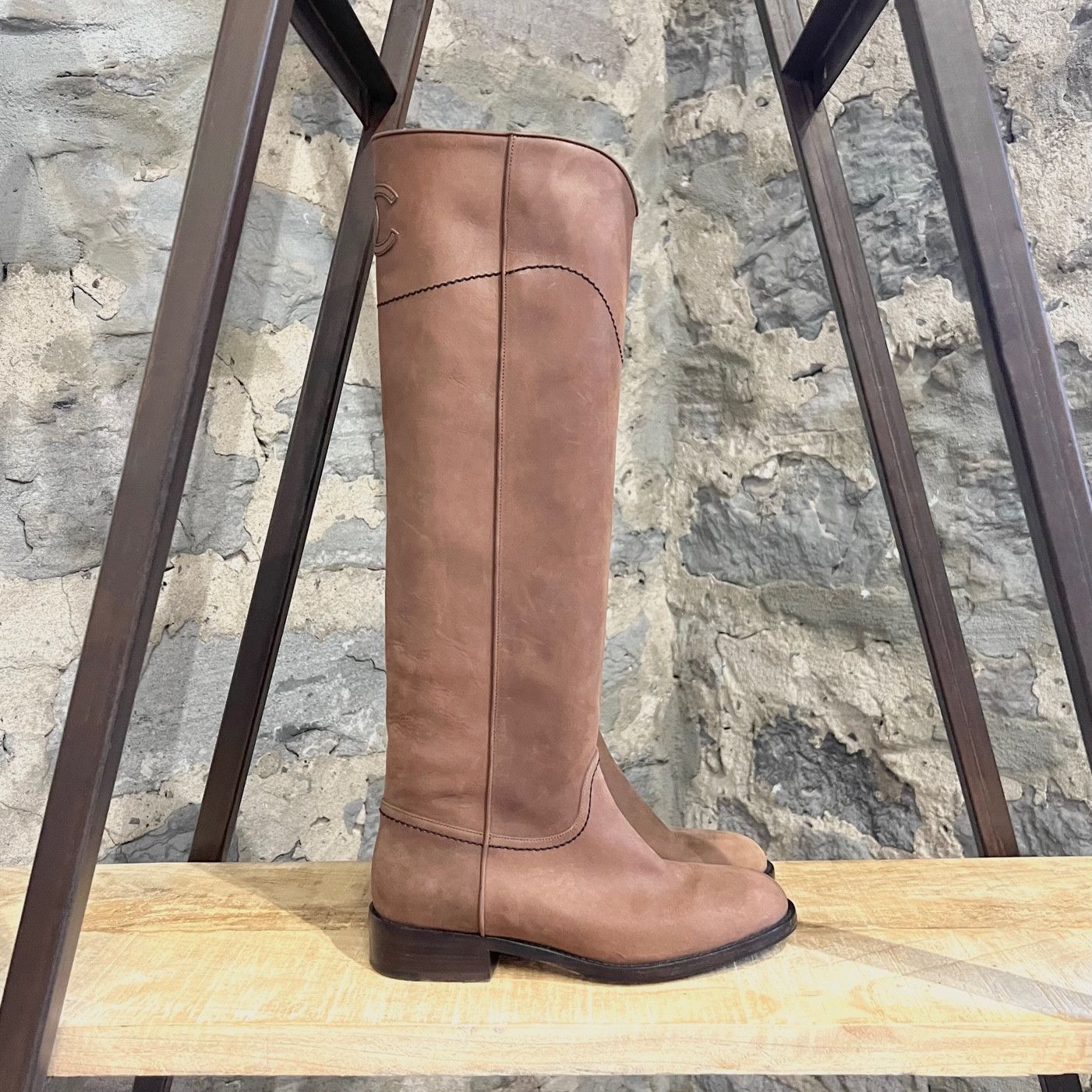 Chanel boots brown best sale