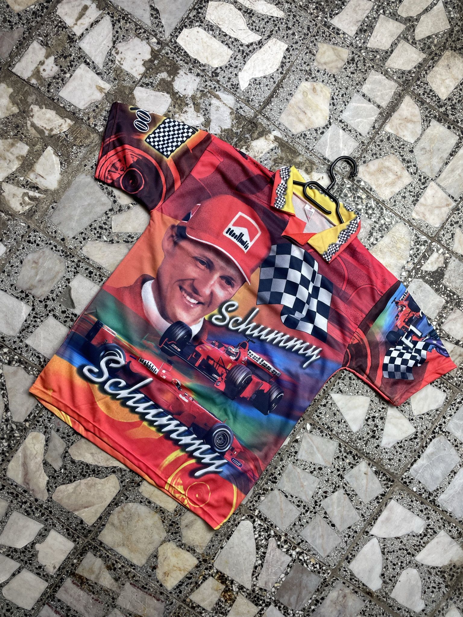 T-shirt Vintage Michael Schumacher Formule 1 Rouge - Taille L - Occasion Bon état