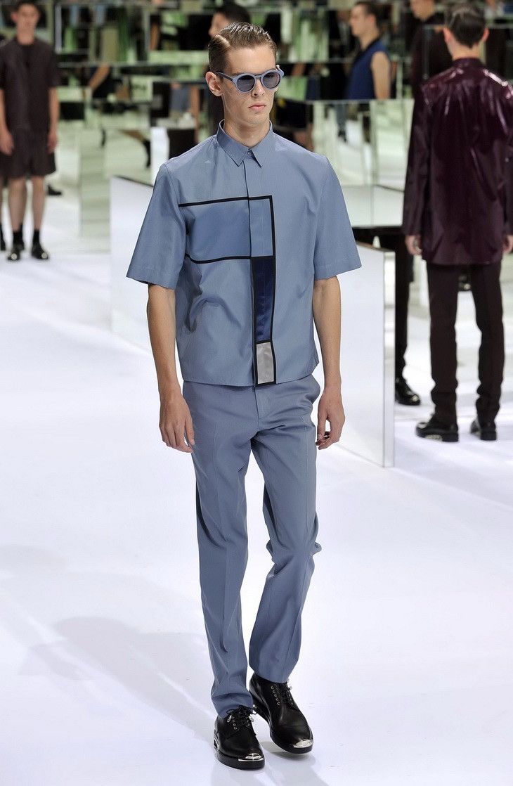 Dior SS14 Dior Homme Kris Van Assche Haute Patchwork Shirt Size US L / EU 52-54 / 3 - 3 Thumbnail