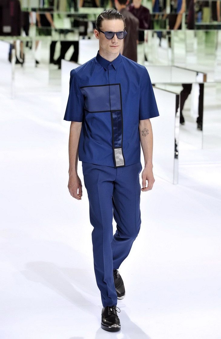 Dior SS14 Dior Homme Kris Van Assche Haute Patchwork Shirt Size US L / EU 52-54 / 3 - 2 Thumbnail