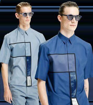 Dior SS14 Dior Homme Kris Van Assche Haute Patchwork Shirt Size US L / EU 52-54 / 3 - 1 Thumbnail