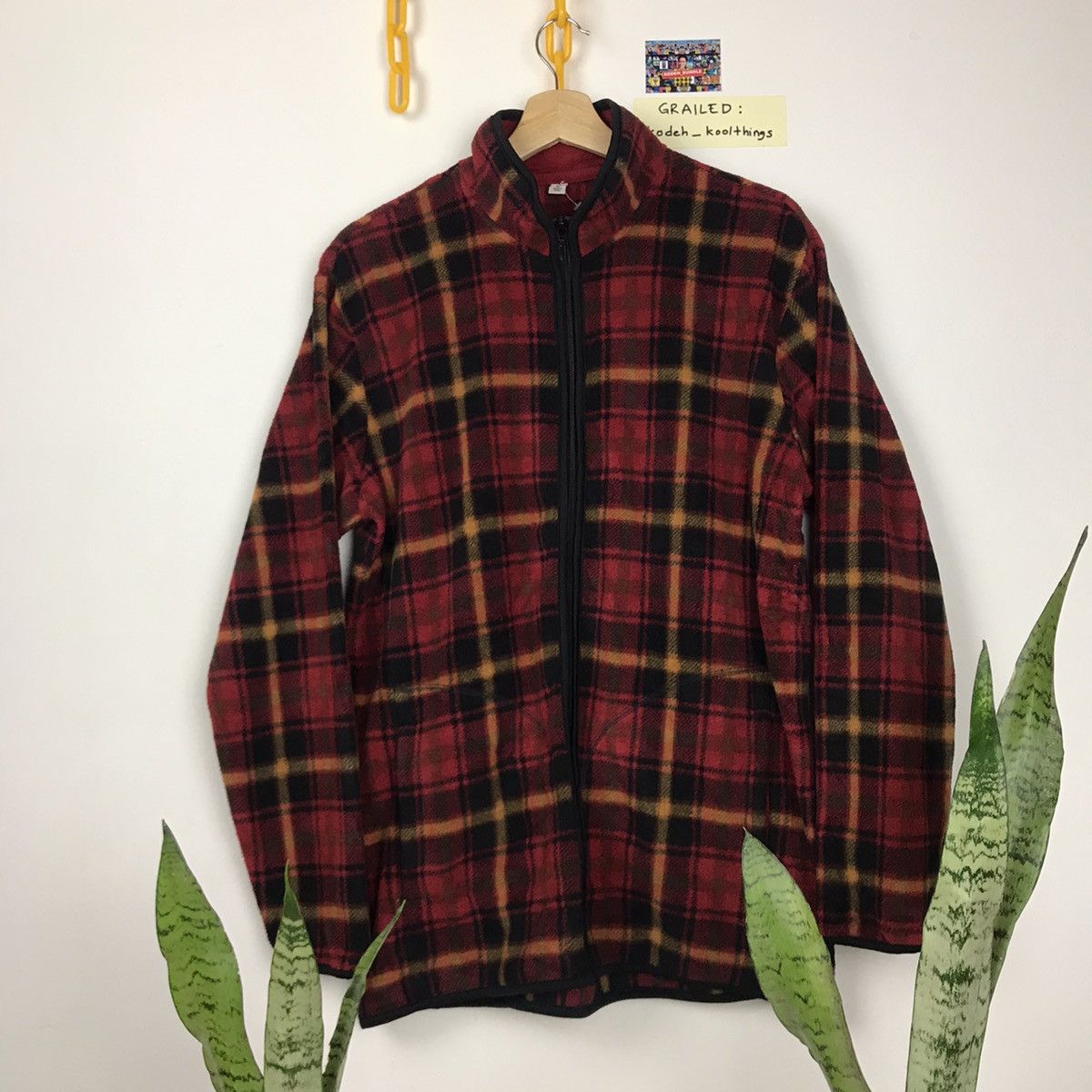 image of Checkered Uniqlo Fleece, Men's (Size XL)