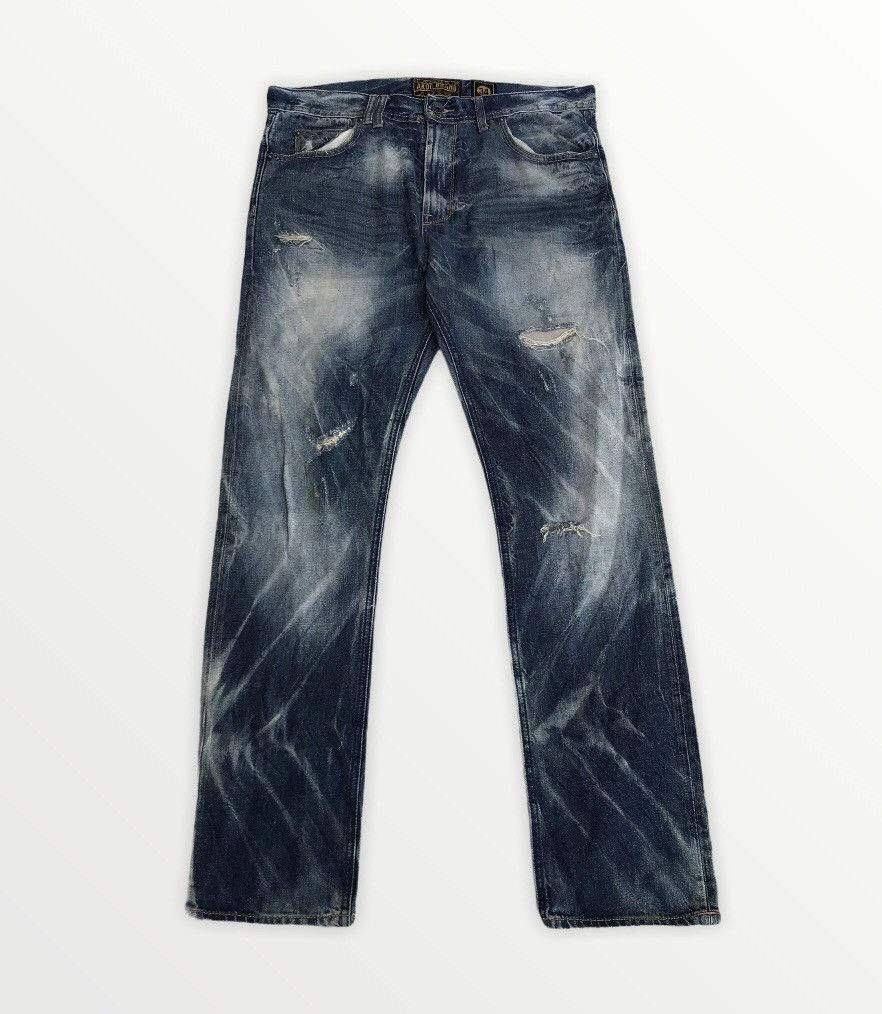 image of Distressed Denim x Vintage Akoo Brand Distressed in Blue, Men's (Size 34)