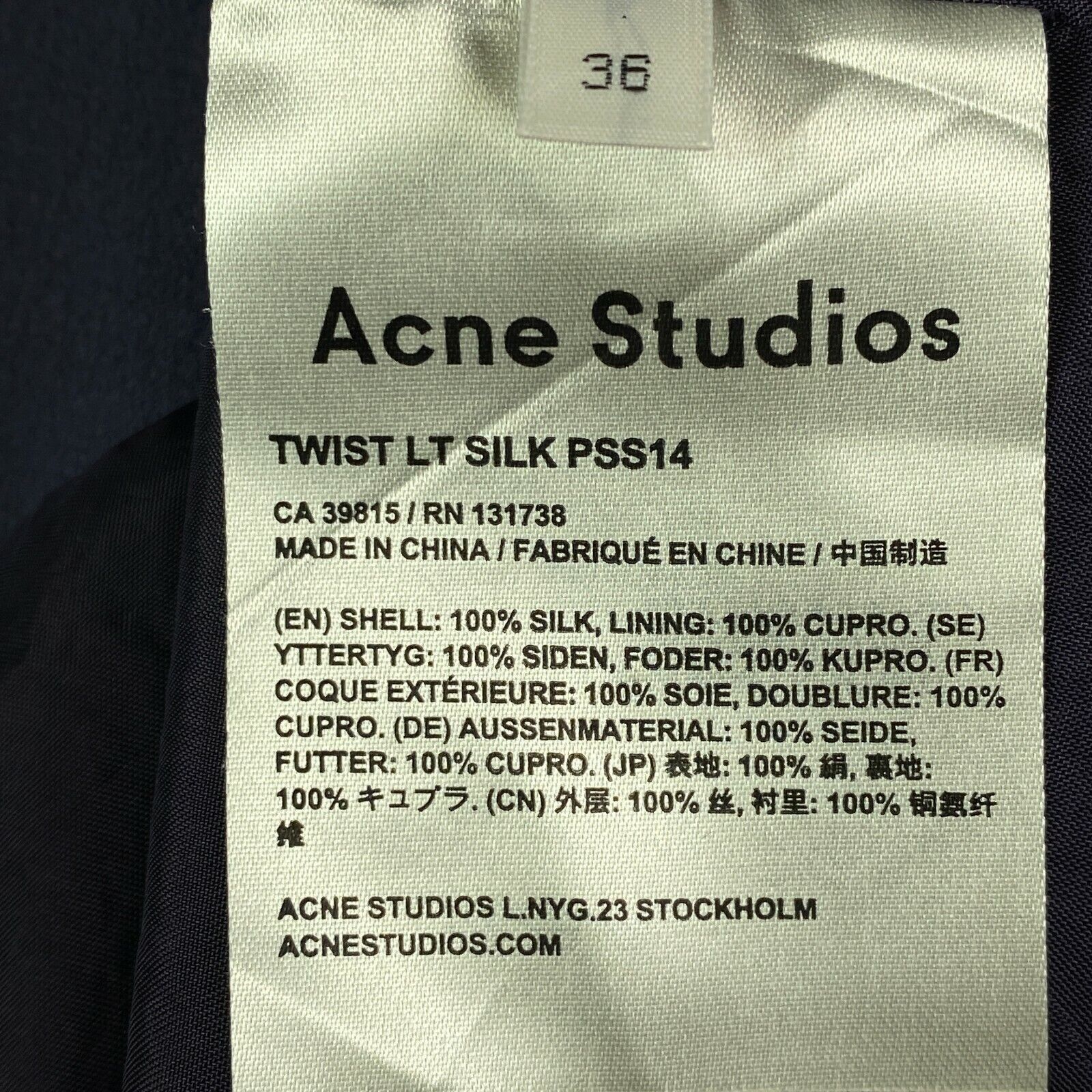 Acne Studios Womens Dress Acne Studios Silk Size 36 Size XS / US 0-2 / IT 36-38 - 6 Thumbnail