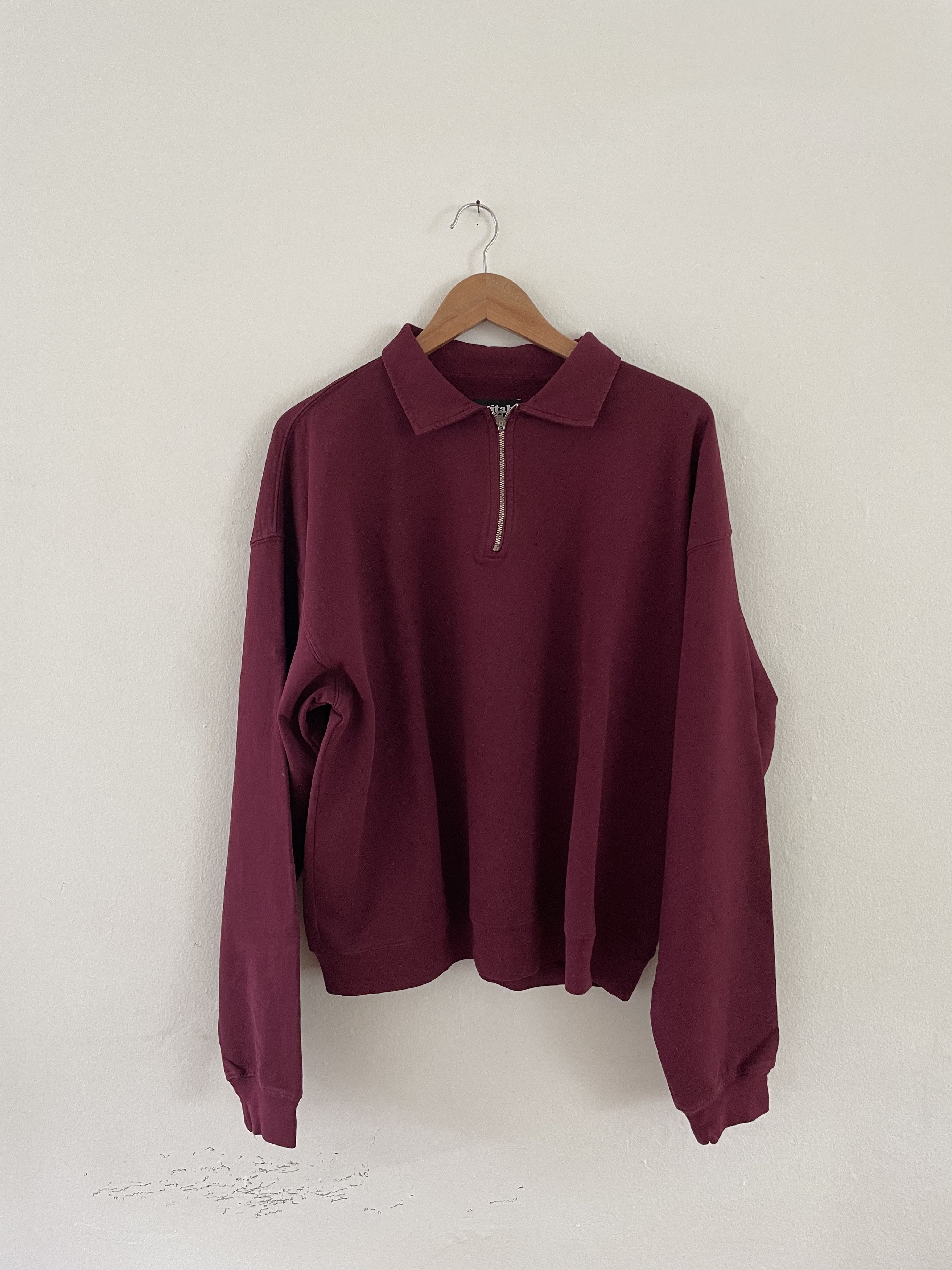 Monitaly French Terry Cropped Half Zip Sweat | Grailed