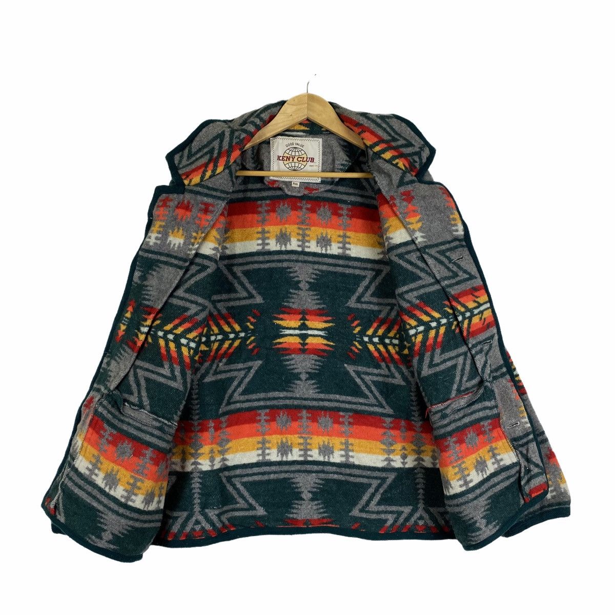 Native KENY CLUB AZTEC Navajo Native Design Wool Coat Jacket Size US L / EU 52-54 / 3 - 3 Thumbnail