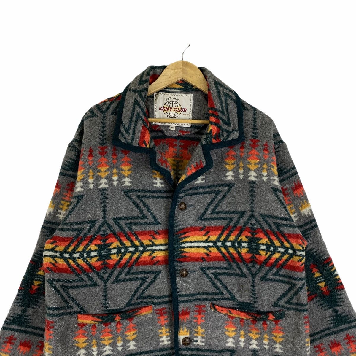 Native KENY CLUB AZTEC Navajo Native Design Wool Coat Jacket Size US L / EU 52-54 / 3 - 5 Thumbnail