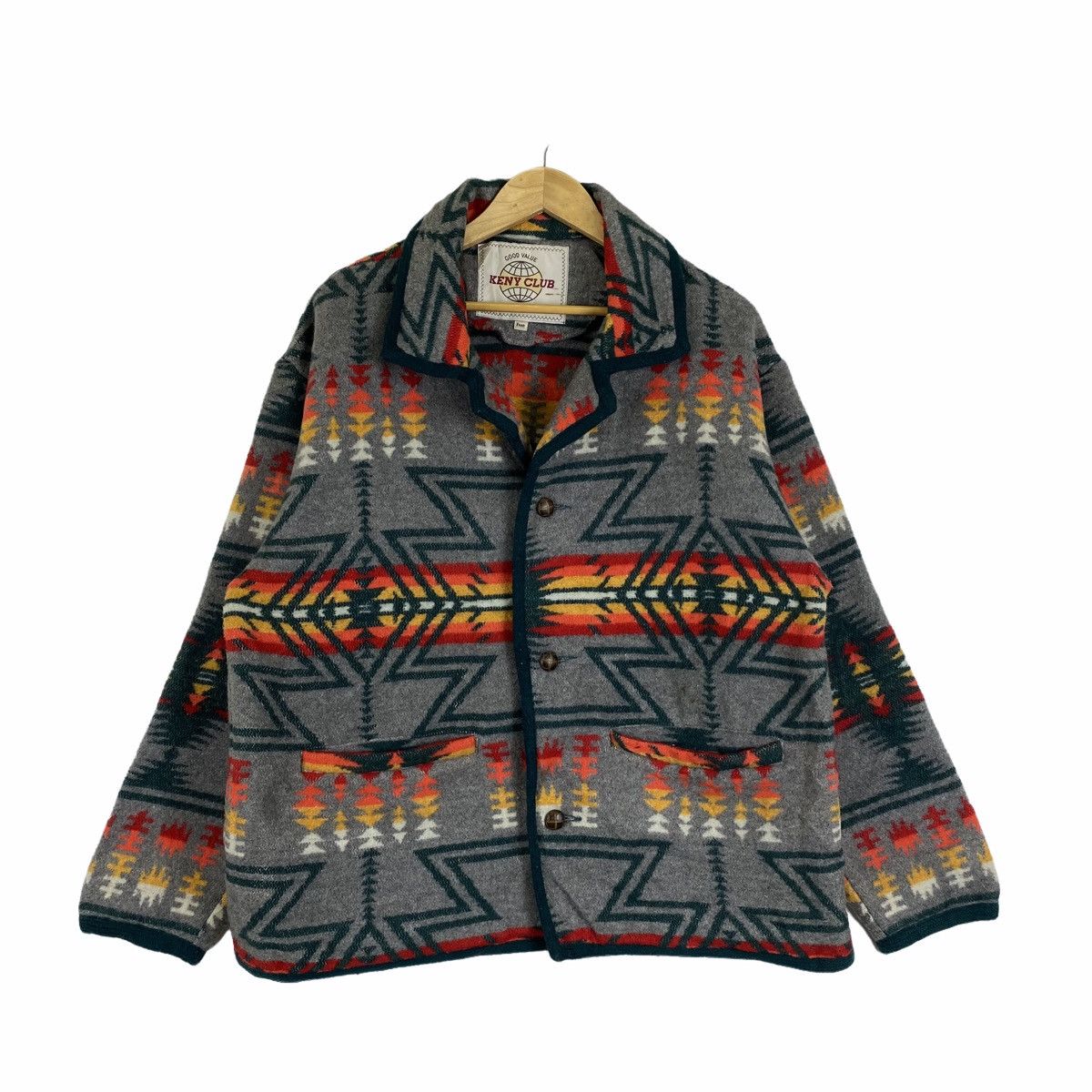 Native KENY CLUB AZTEC Navajo Native Design Wool Coat Jacket Size US L / EU 52-54 / 3 - 1 Thumbnail