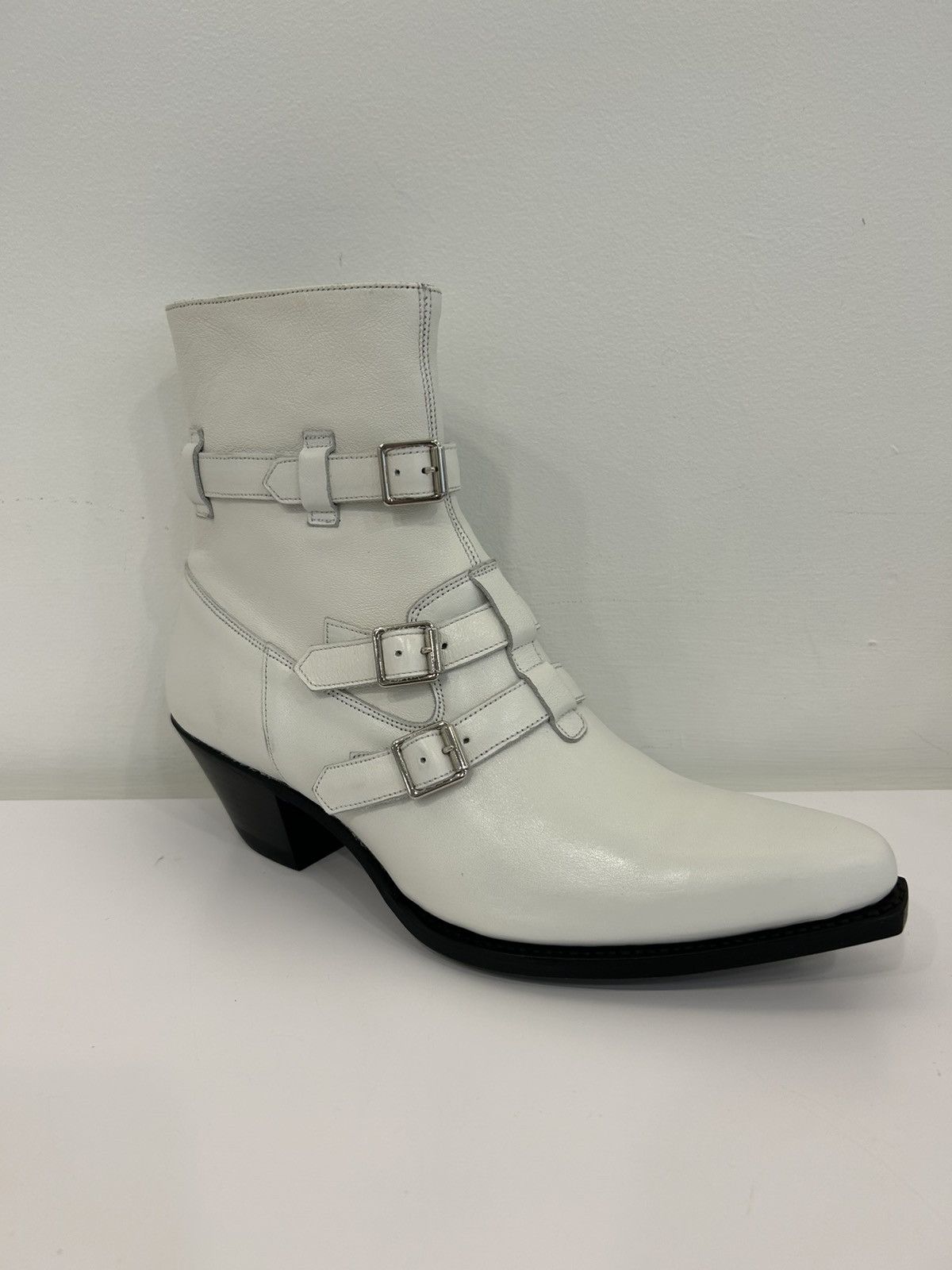 image of Celine Berlin Multi-Strap Boots in White, Men's (Size 7)