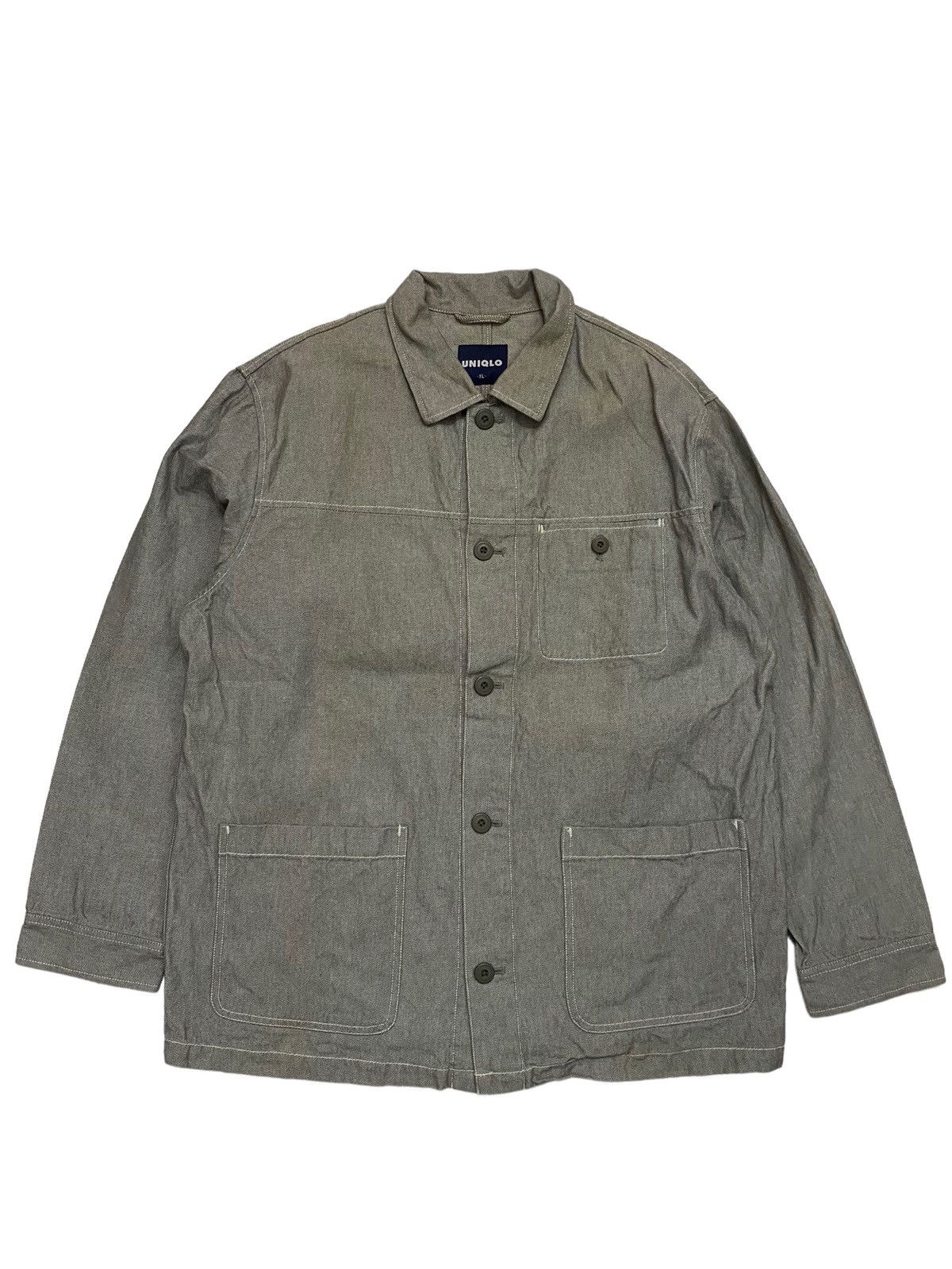 Japanese Brand × Uniqlo × Vintage Y2K Uniqlo Workwear Inspired Chore Denim Jacket Size US XL / EU 56 / 4 - 1 Thumbnail