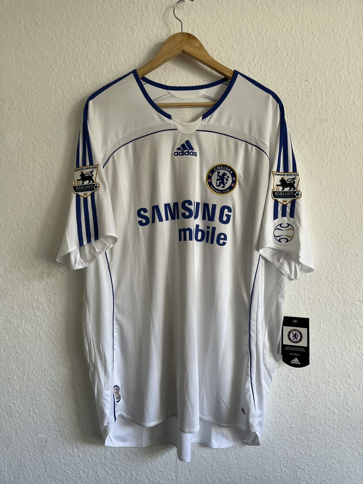 image of Adidas x Chelsea Soccer Chelsea Joe Cole 2006/07 Away Player-Issue Jersey in White, Men's (Size 2XL