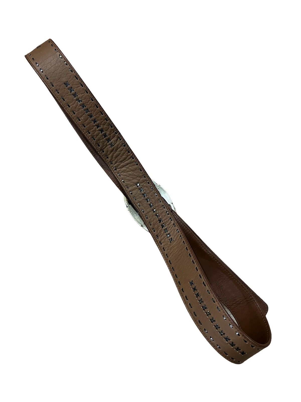 Bottega Veneta OG Bottega Veneta 🇮🇹 Intrecciato Calfskin Buckle Belt Size ONE SIZE - 4 Thumbnail