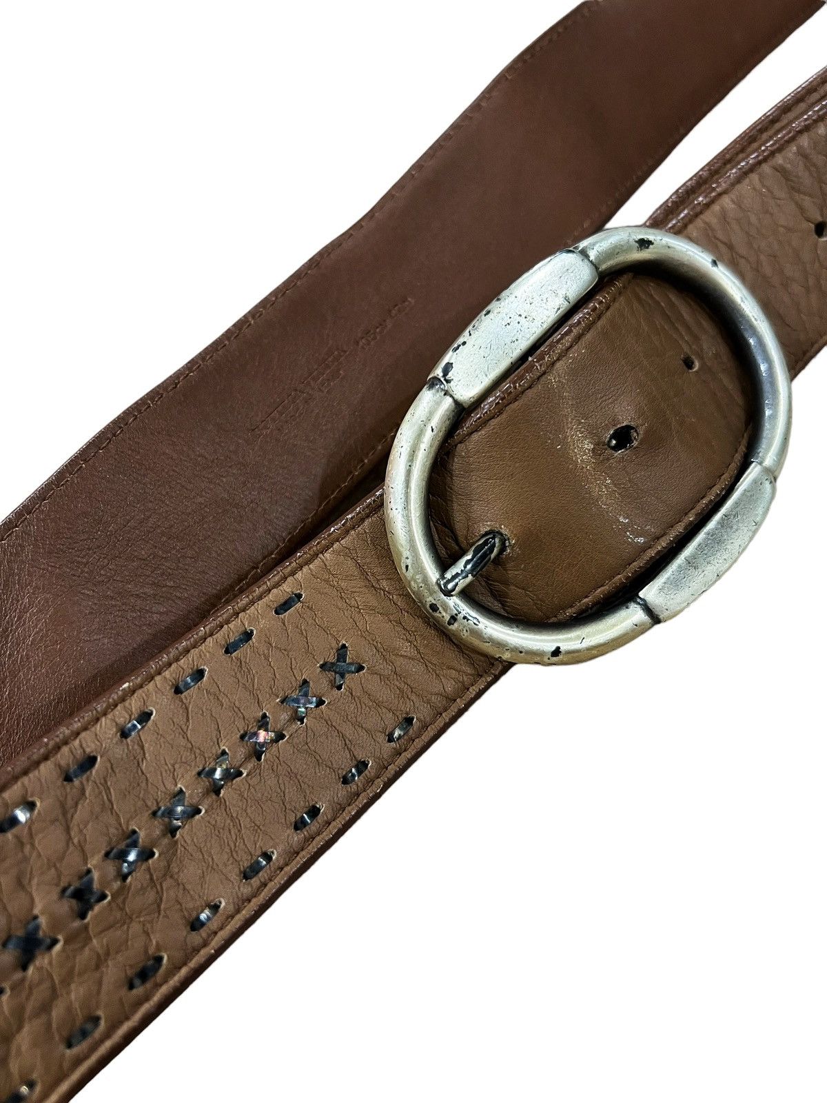 Bottega Veneta OG Bottega Veneta 🇮🇹 Intrecciato Calfskin Buckle Belt Size ONE SIZE - 2 Thumbnail