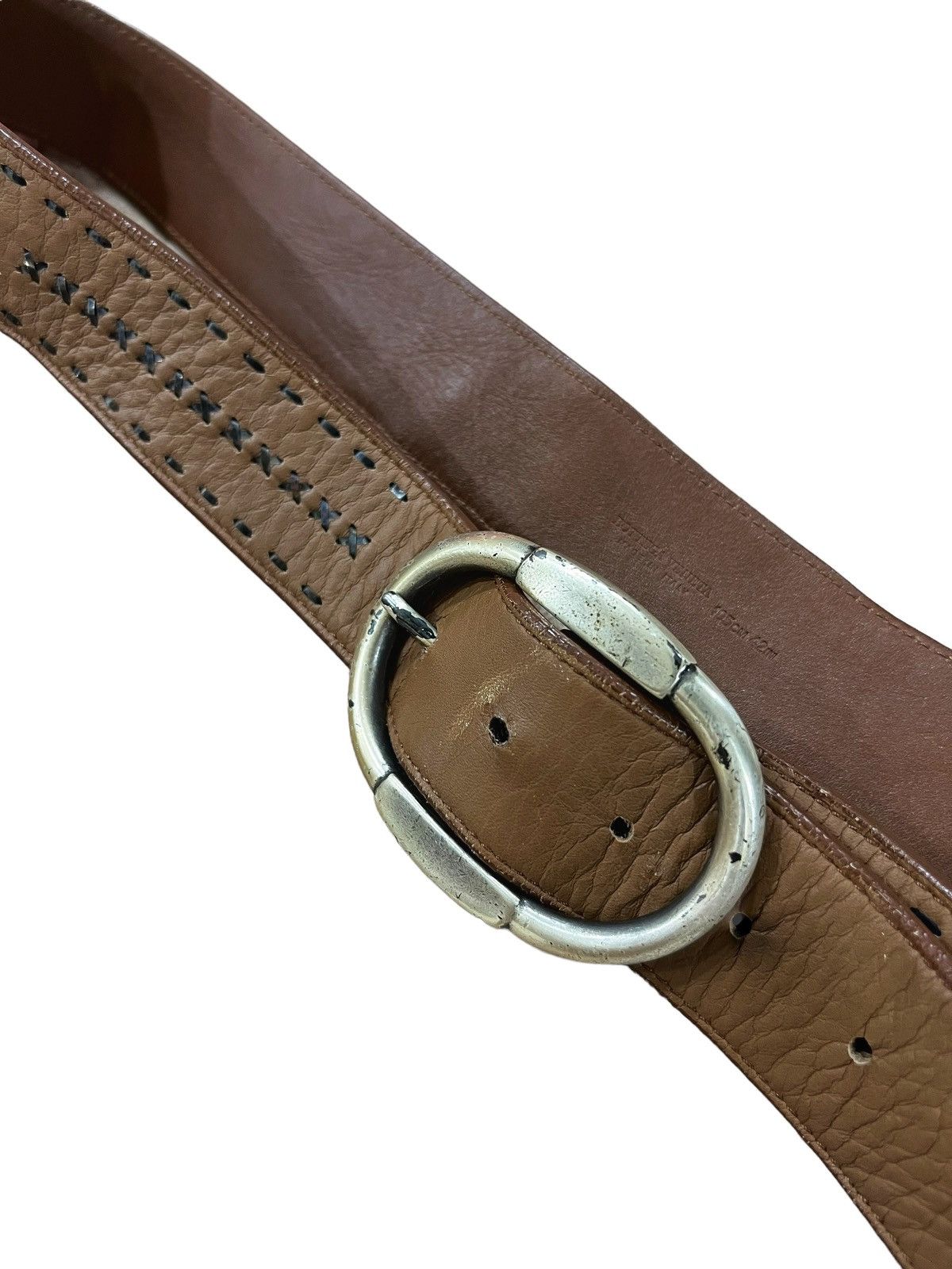 Bottega Veneta OG Bottega Veneta 🇮🇹 Intrecciato Calfskin Buckle Belt Size ONE SIZE - 1 Thumbnail